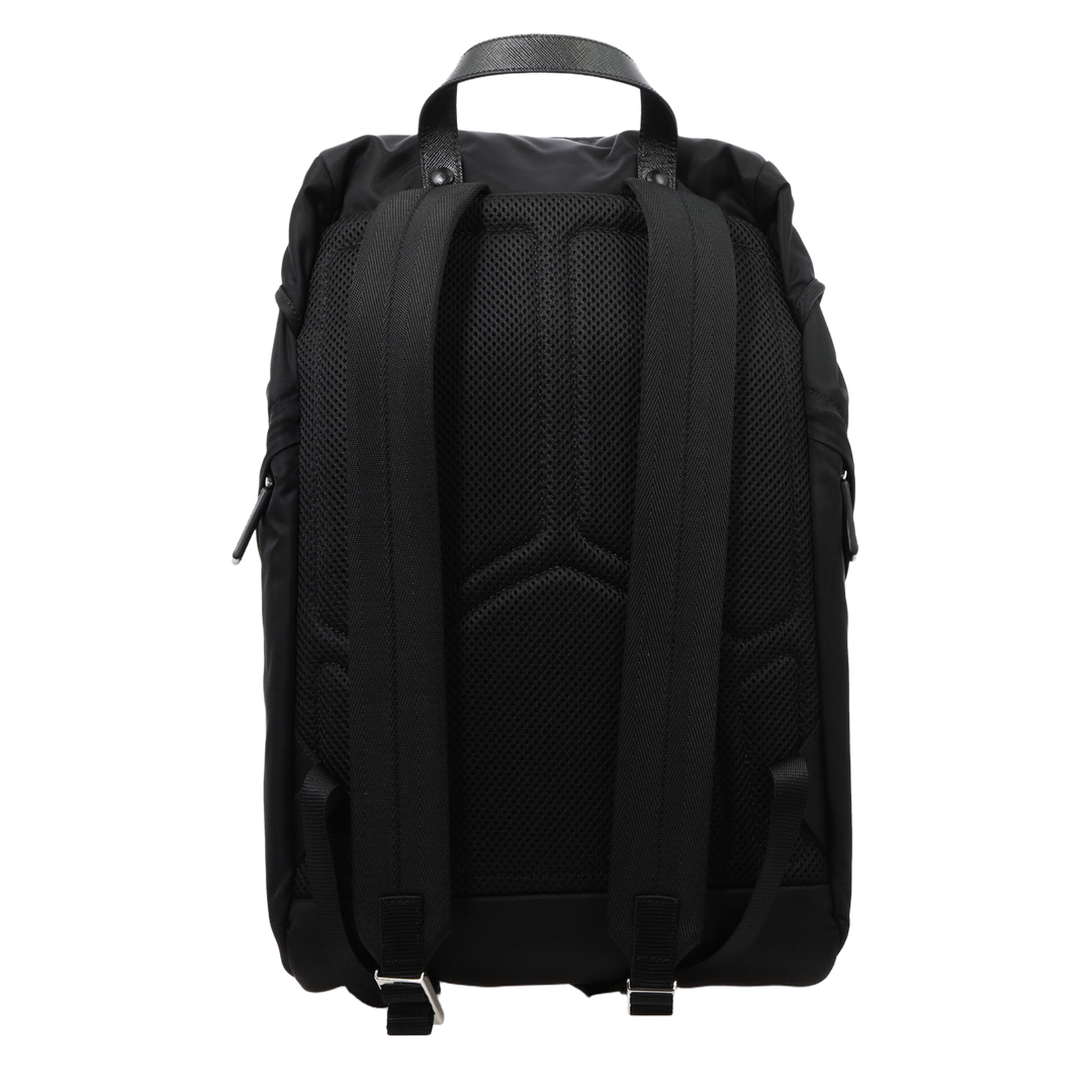 Re-Nylon Saffiano Leather Backpack - Black - Image 3