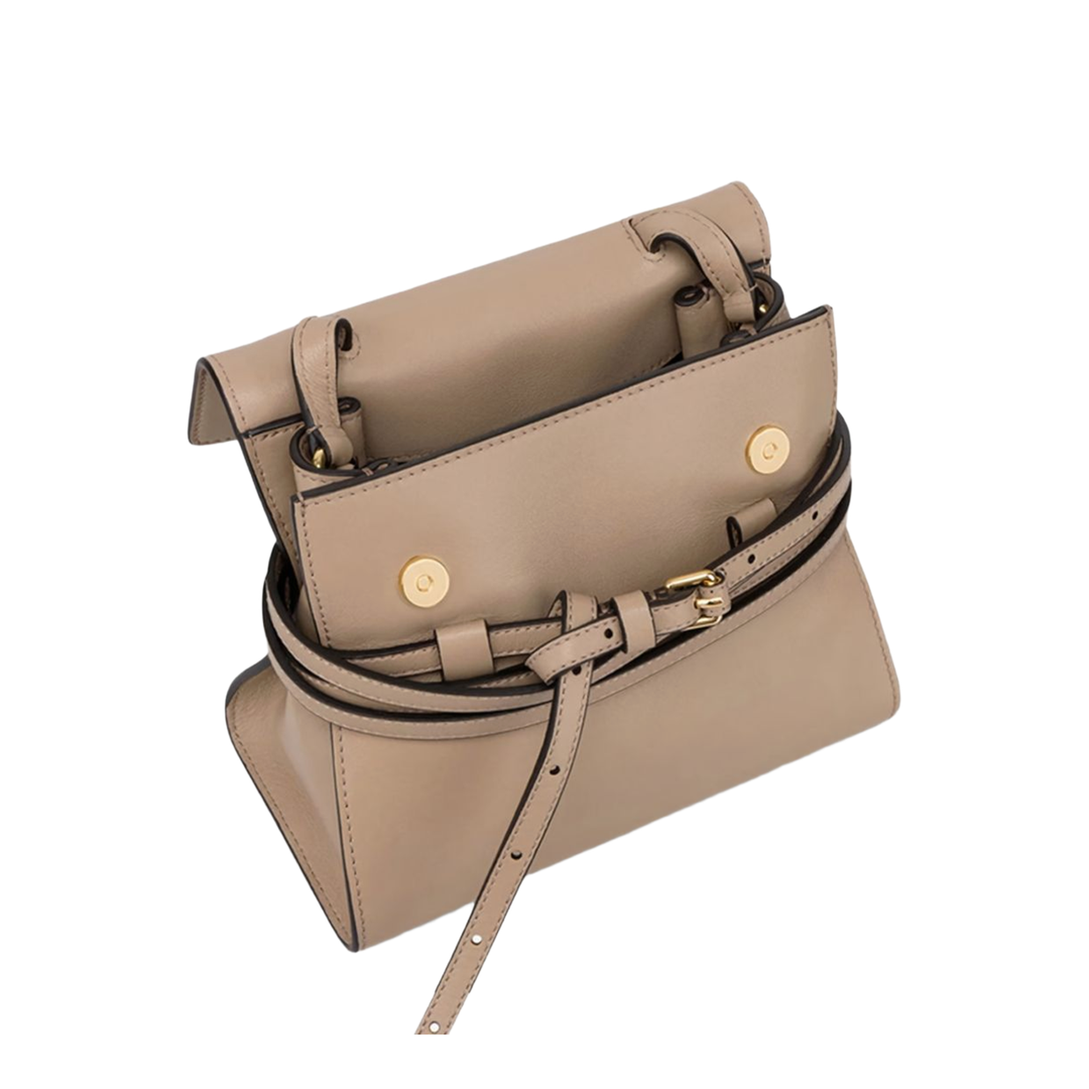 Tie Me Small Sheepskin Top-Handle Bag - Beige - Image 3