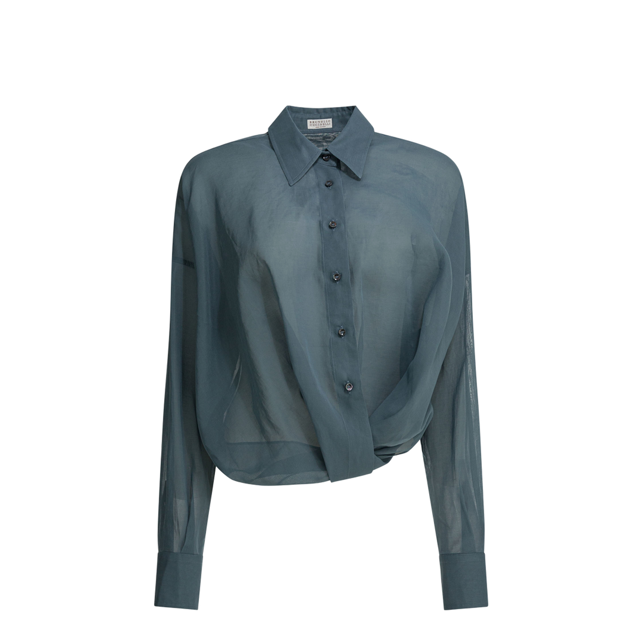 Women's Taffeta Shirt Blue - Image 1