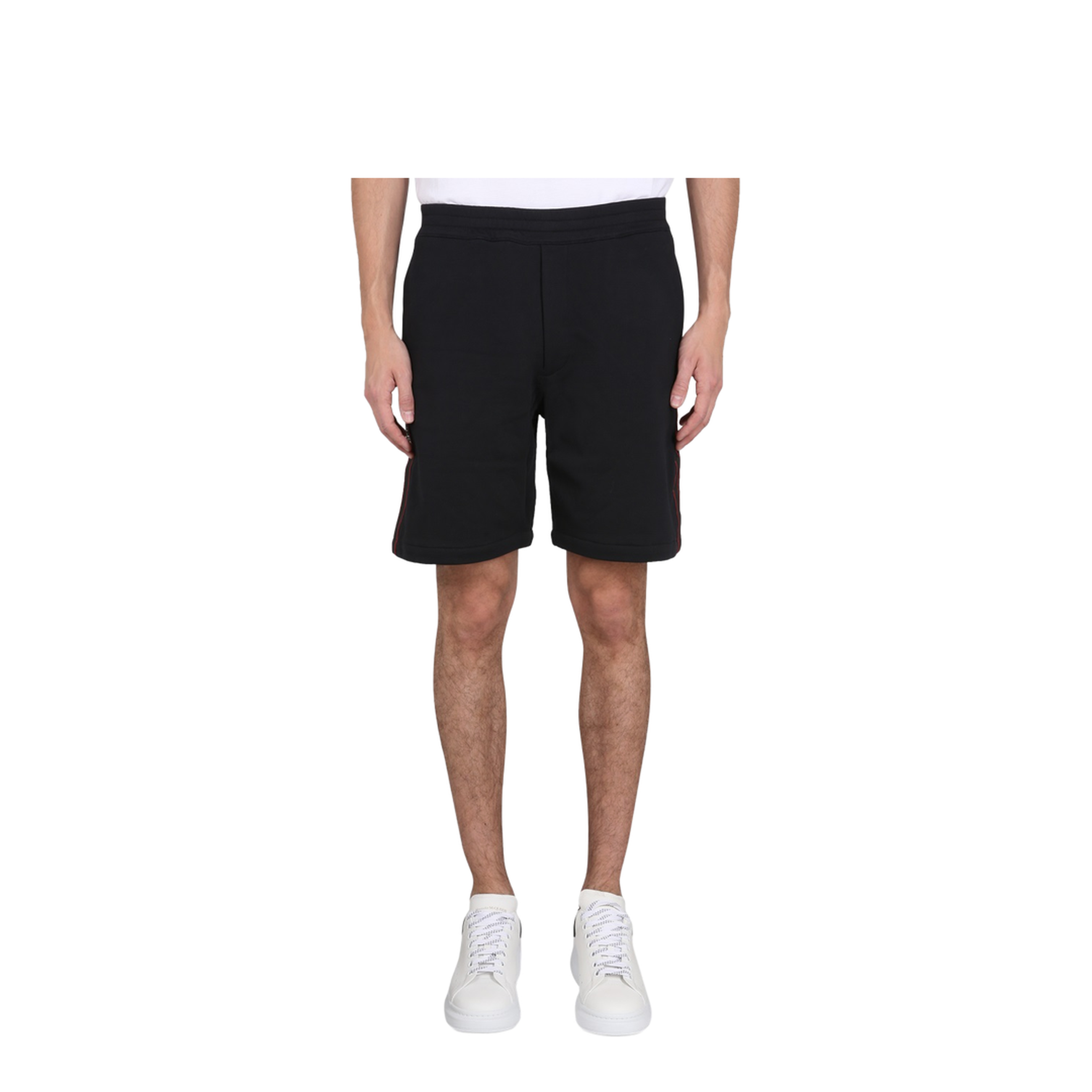 Black Cotton Bermuda Shorts - Image 1