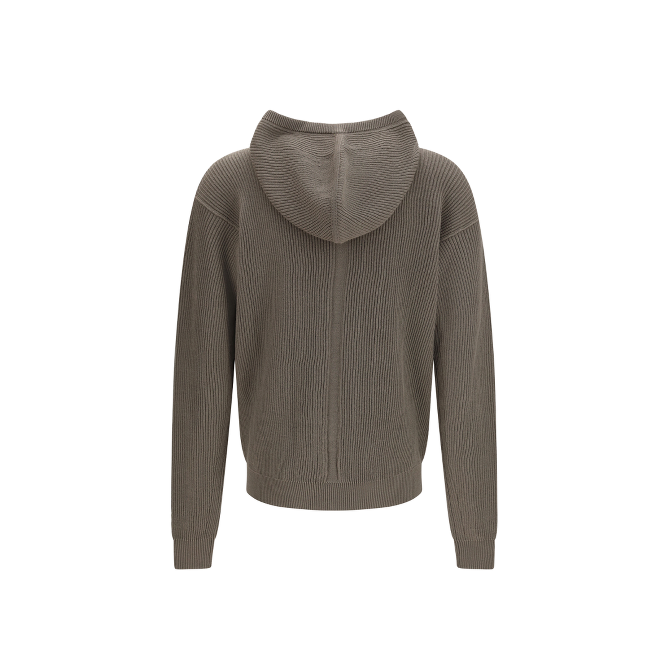 Ribbed Virgin Wool Knit Hoodie - Image 2