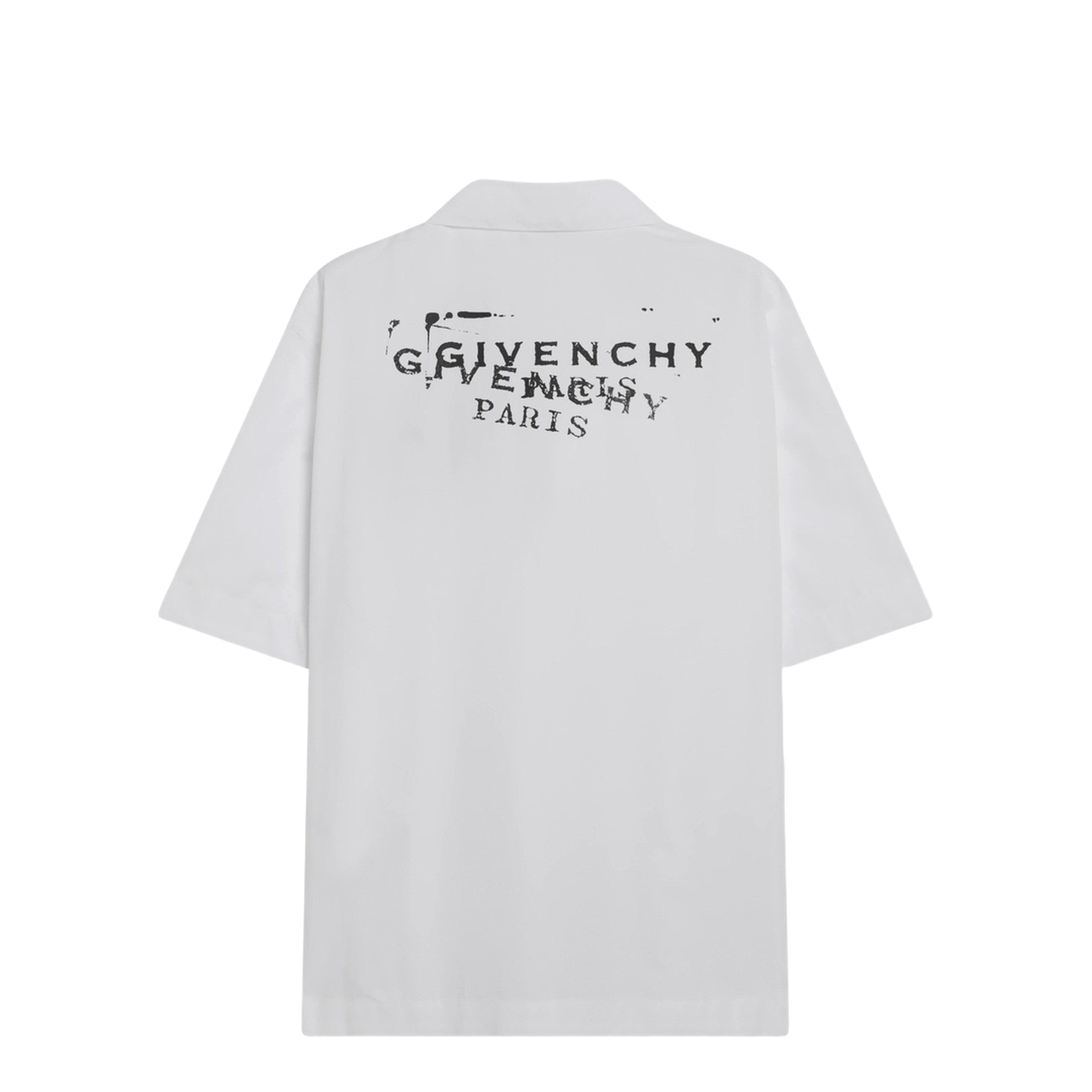 White Poplin Shirt with Logo Print - Image 2