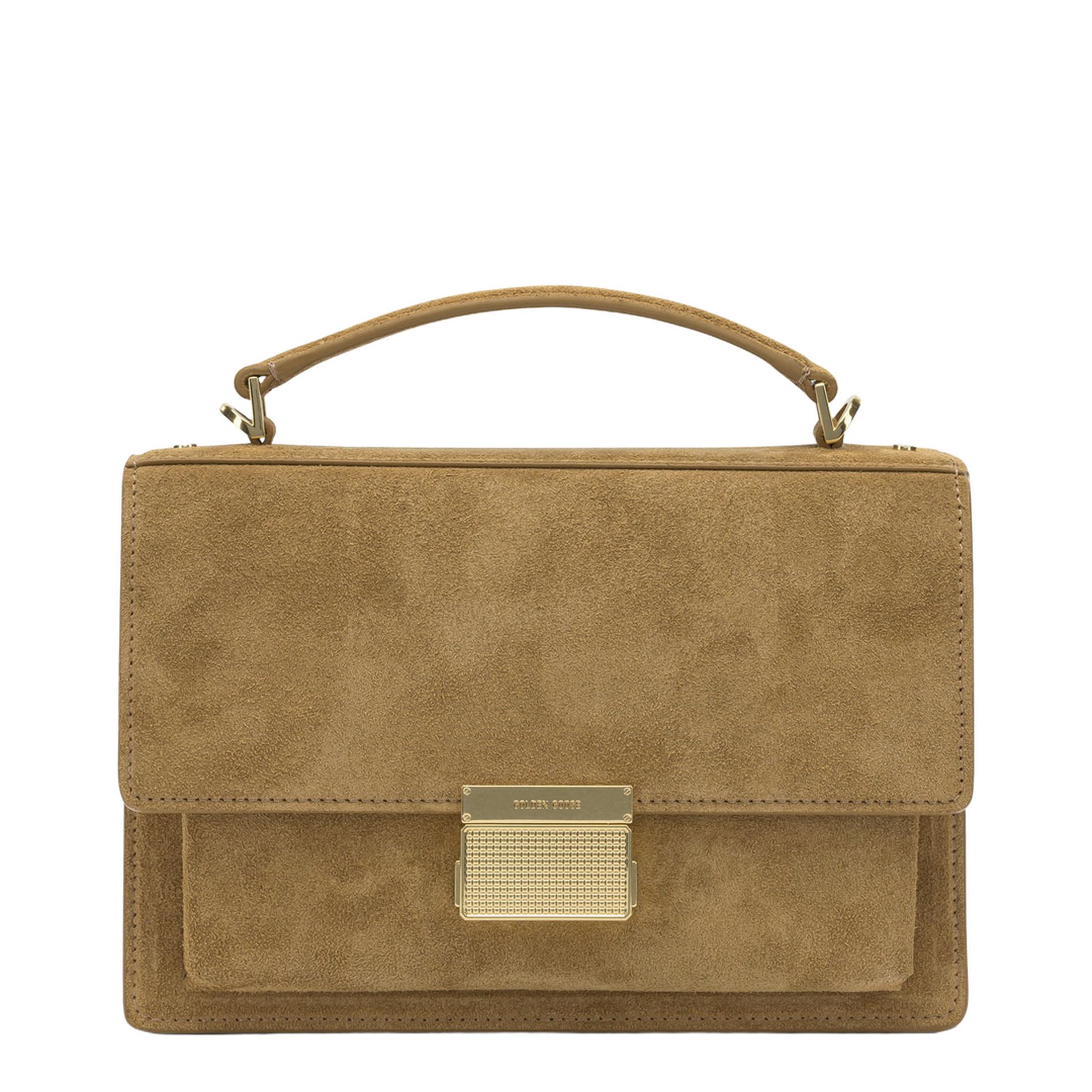 Venezia Small Nubuck & Suede Leather Top-Handle Bag - Cammello - Image 1