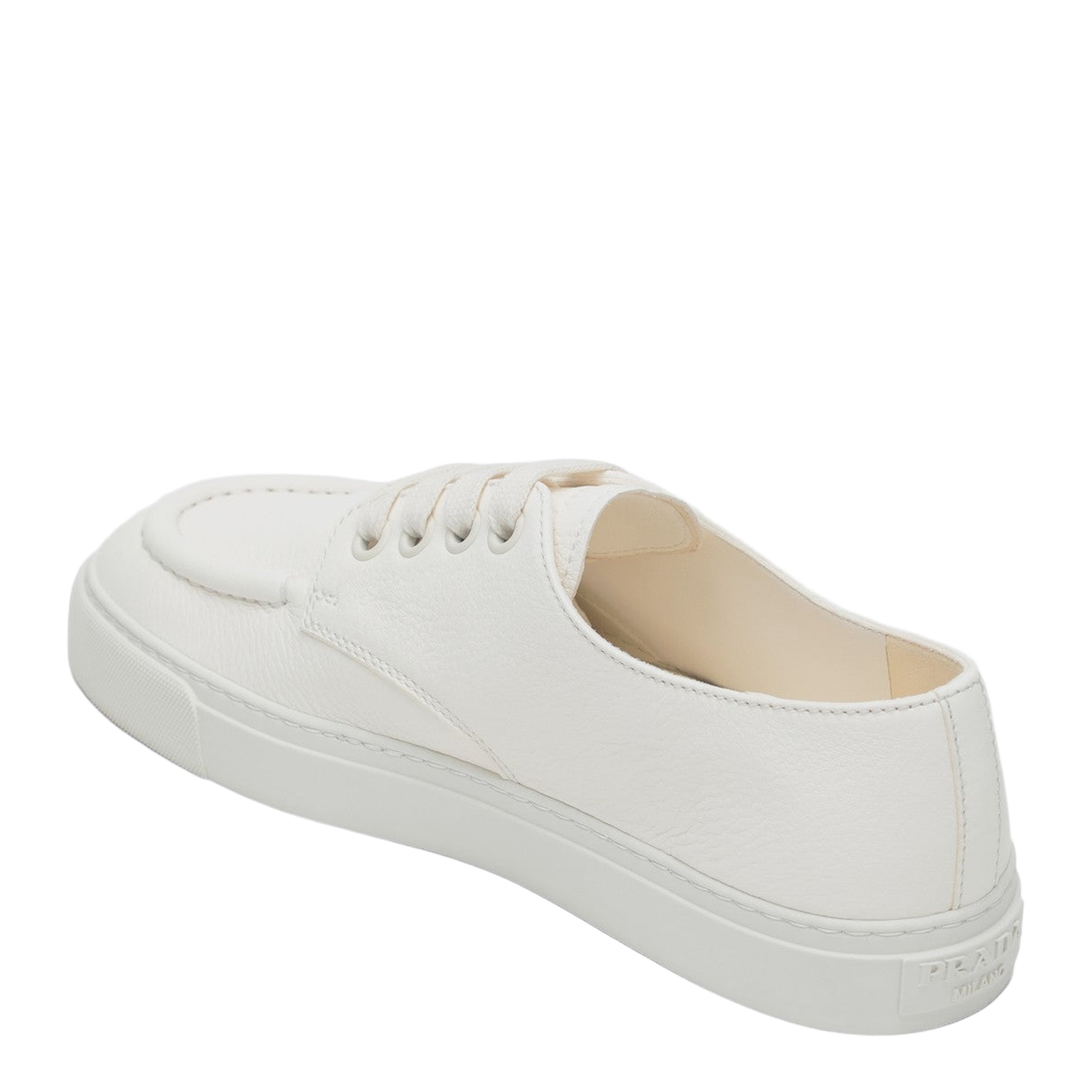 Hammered Leather Ivory Sneakers - Image 2
