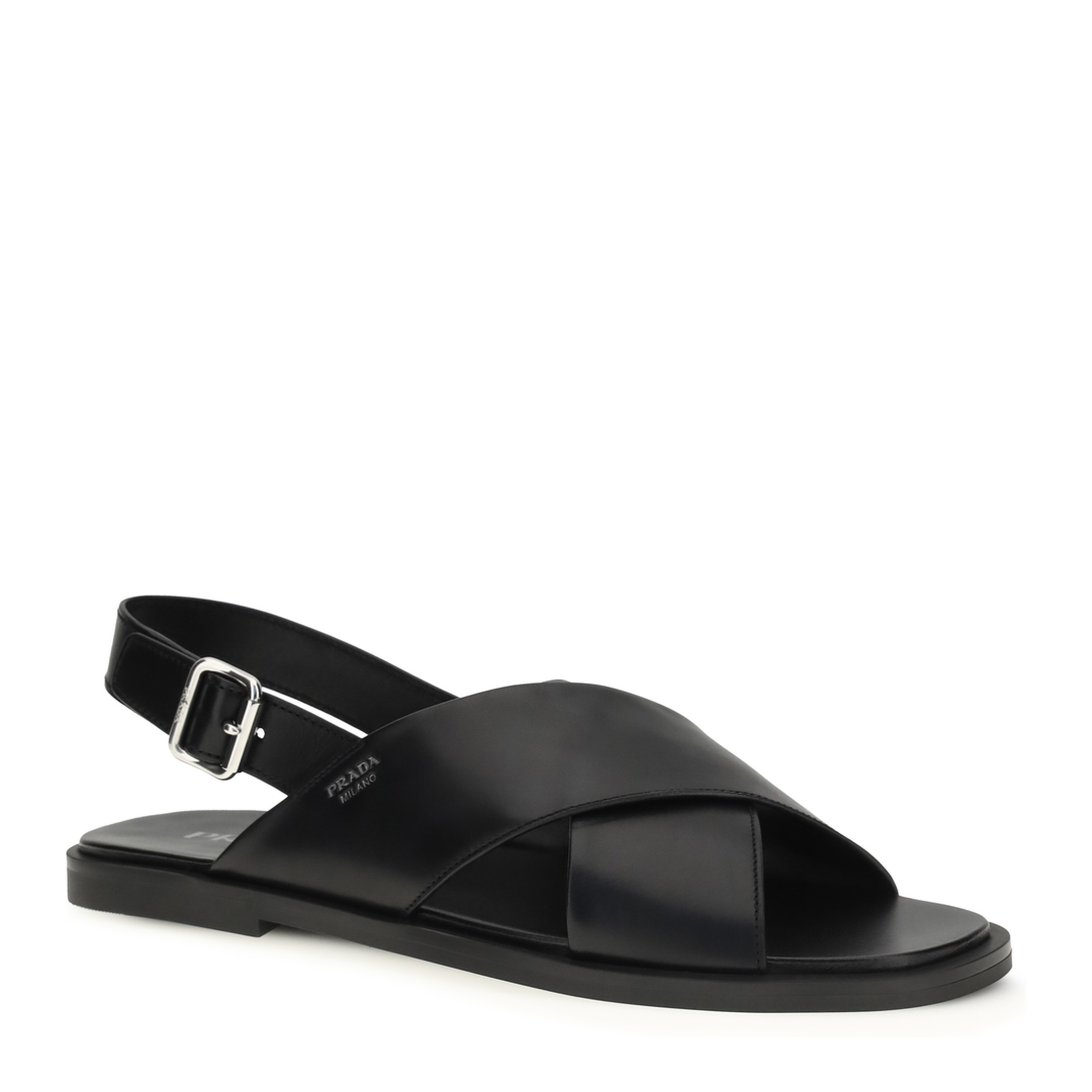 Saffiano Criss-Cross Sandals - Image 2