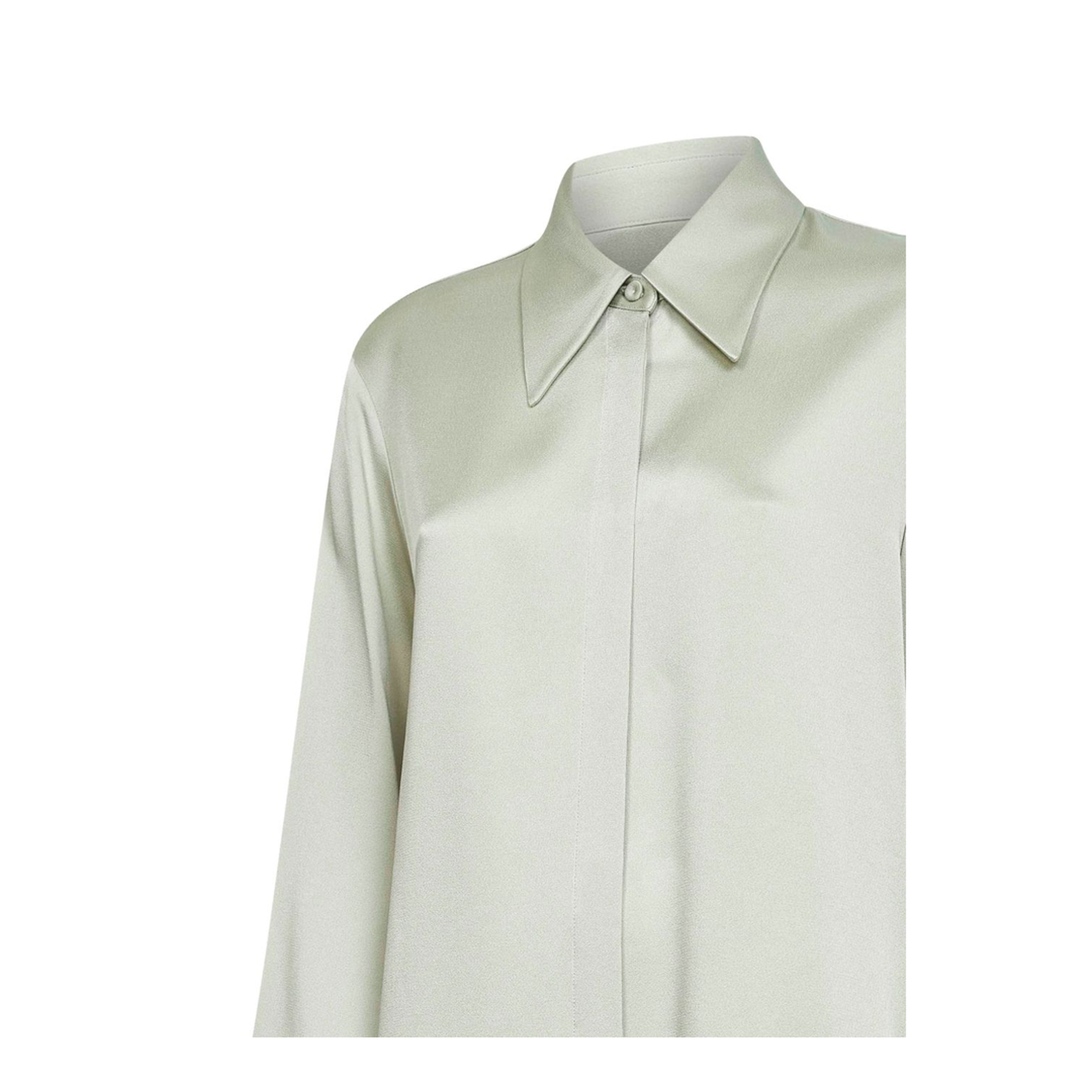 Women's Satin Shirt Green - Image 2