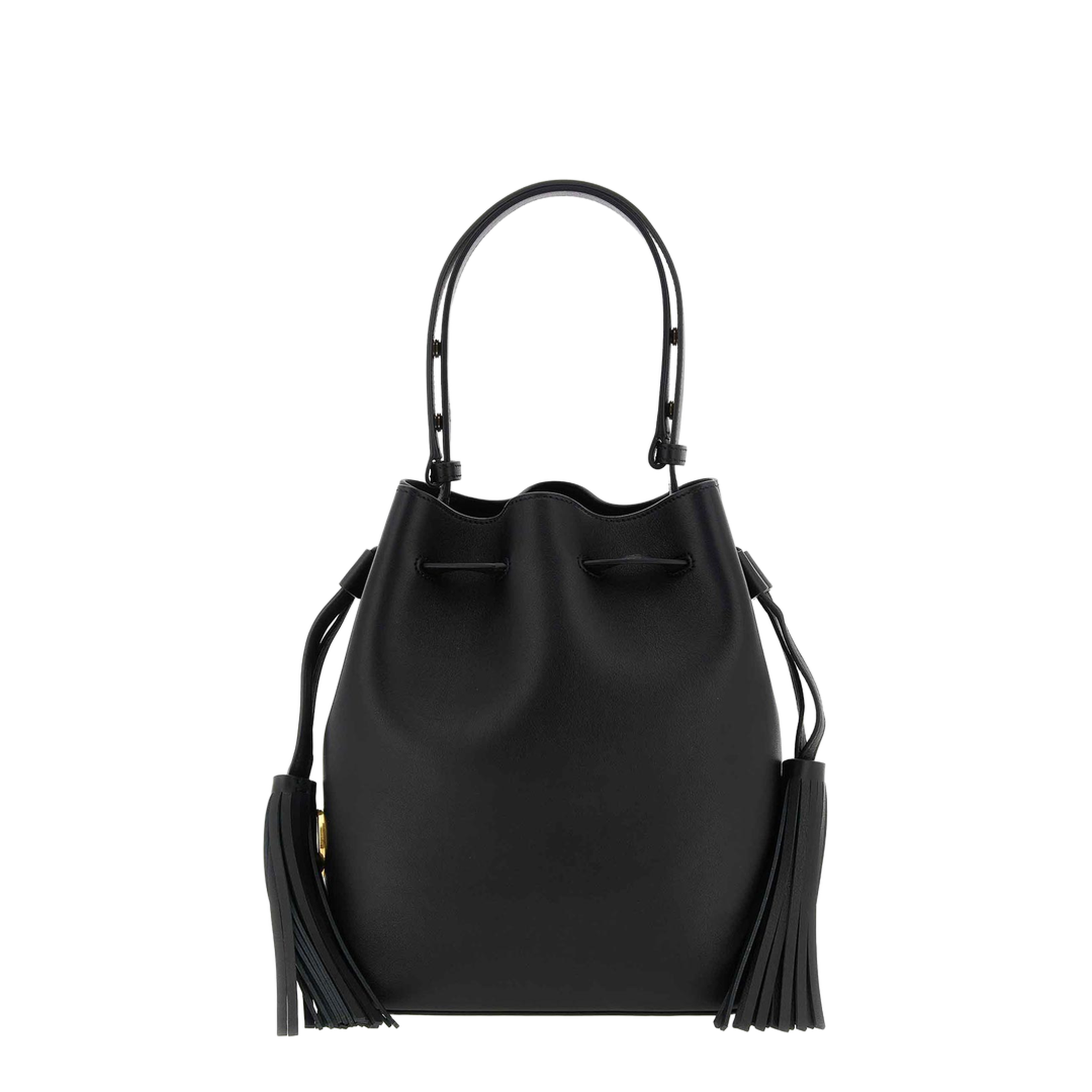 So Seau Medium Leather Bucket Bag - Black - Image 1