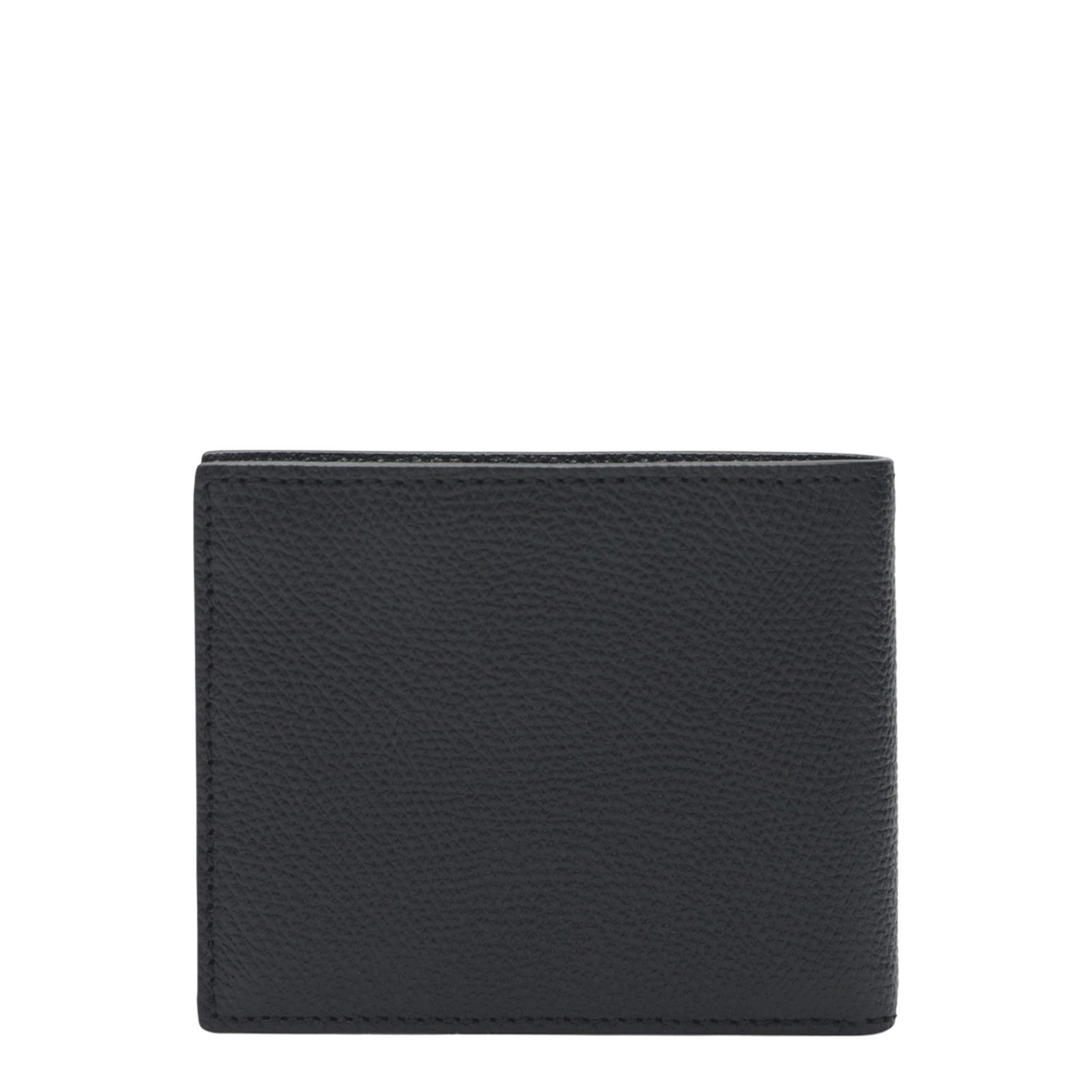 VLogo Signature Grainy Calfskin Bifold Wallet in Black - Image 2