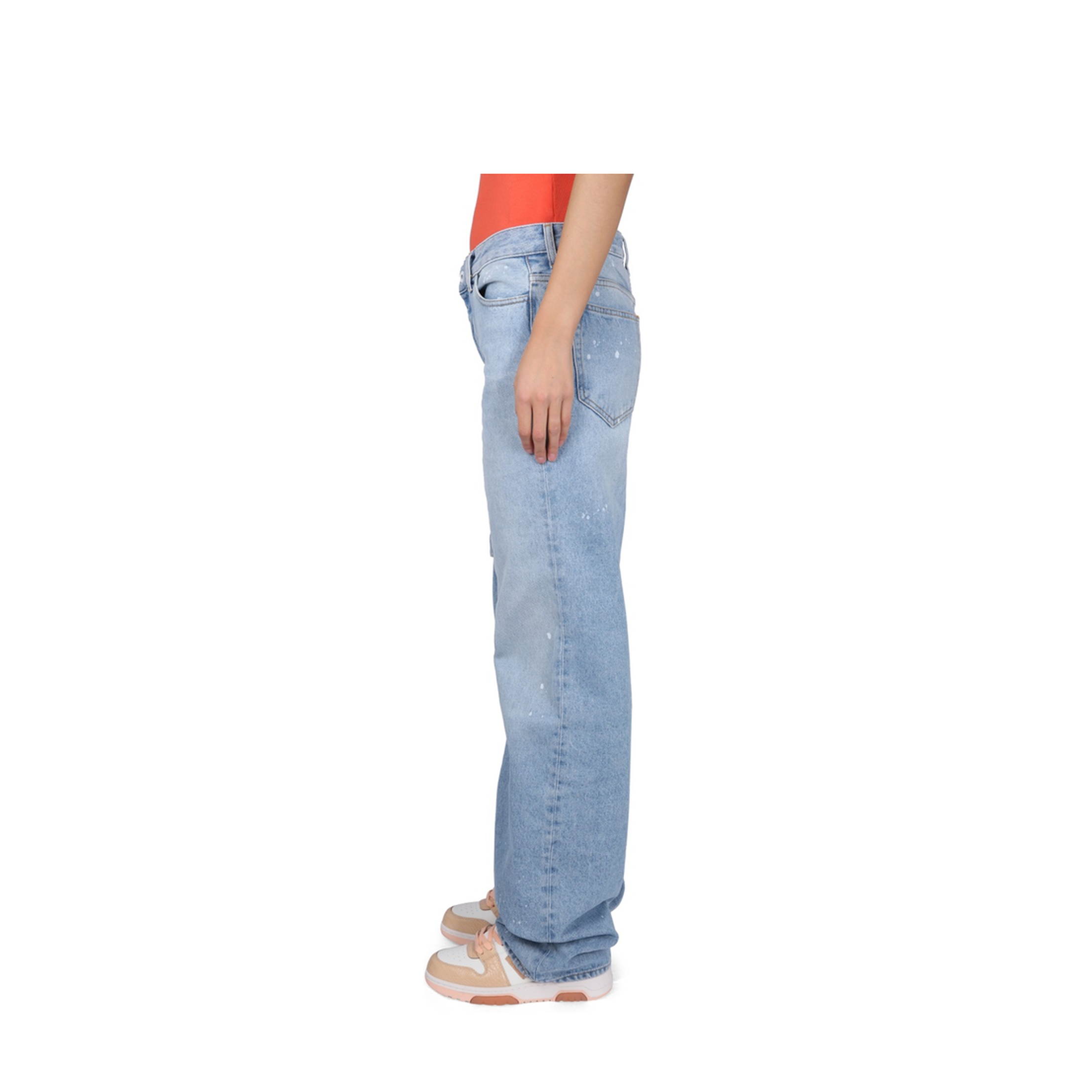 Light Blue Cotton Cargo Jeans - Image 3
