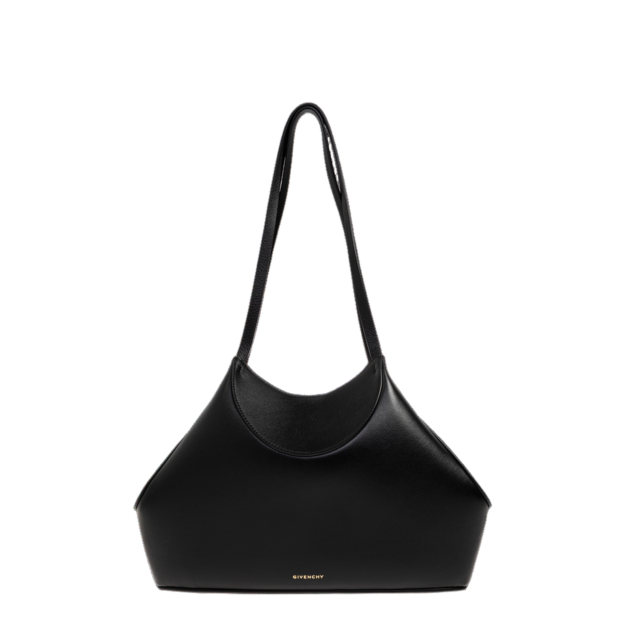 Facet Small Grained Leather Tote Bag - Black - Image 5
