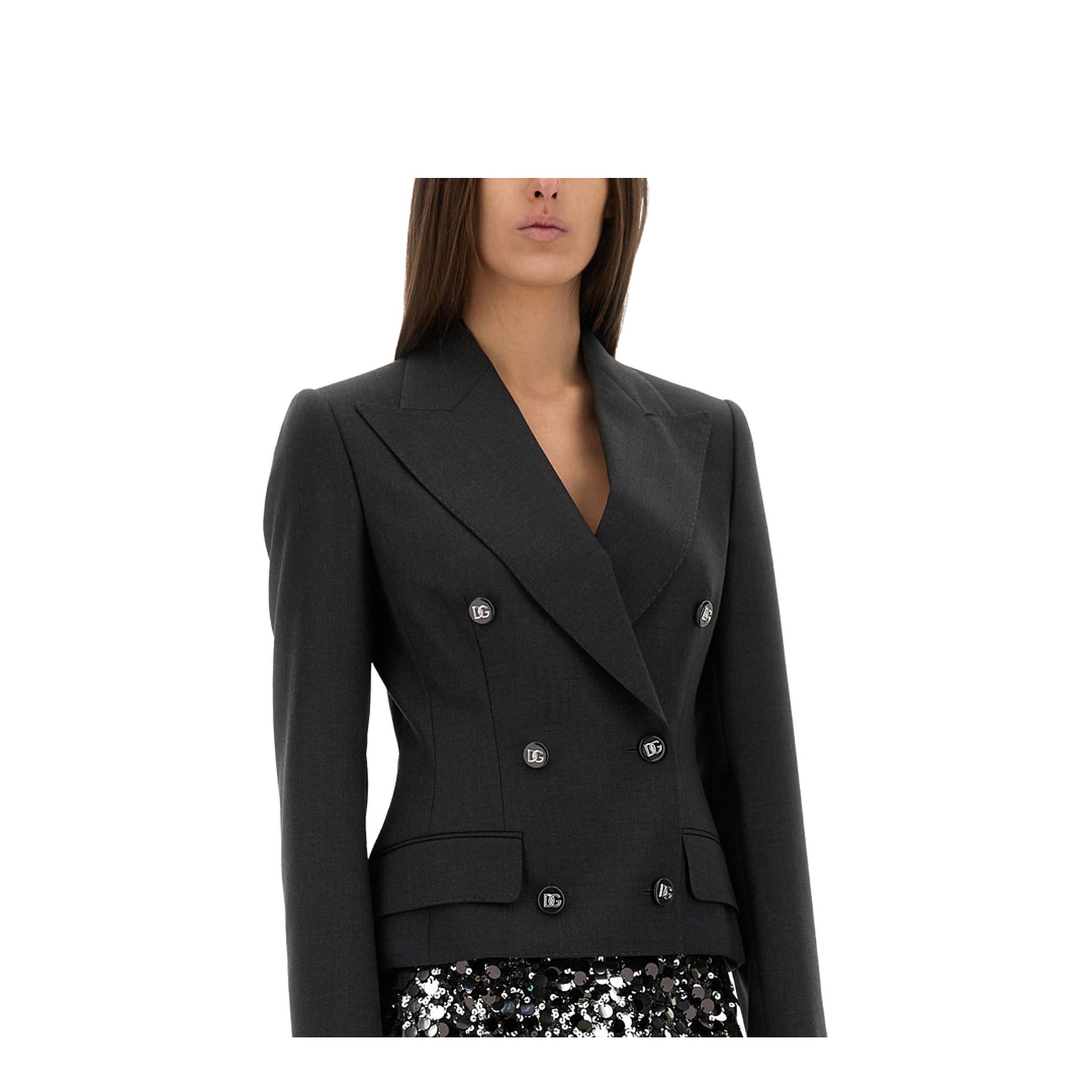Double-Breasted Jacket with Logo Buttons - Image 4