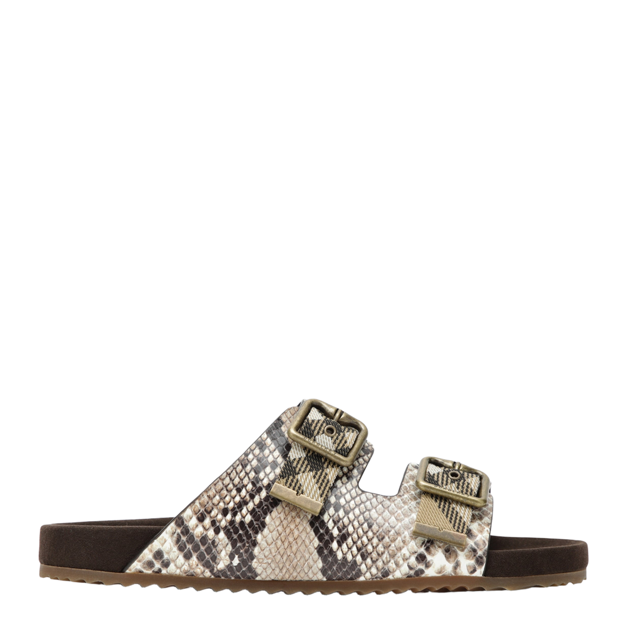 Urchin Sandals in Leather with Python Print - Image 1