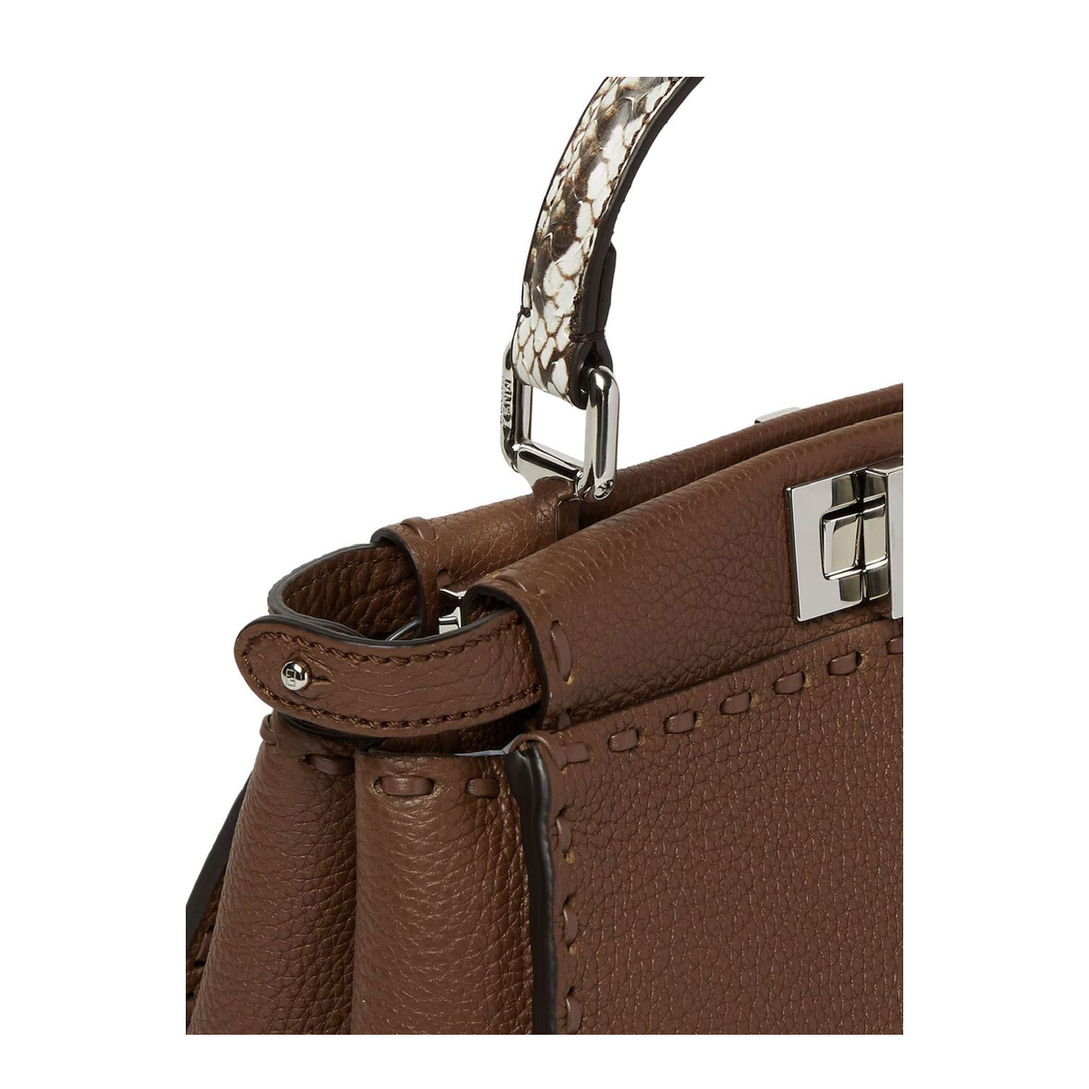 Peekaboo Mini Calfskin Top-Handle Bag - Hazelnut - Image 2