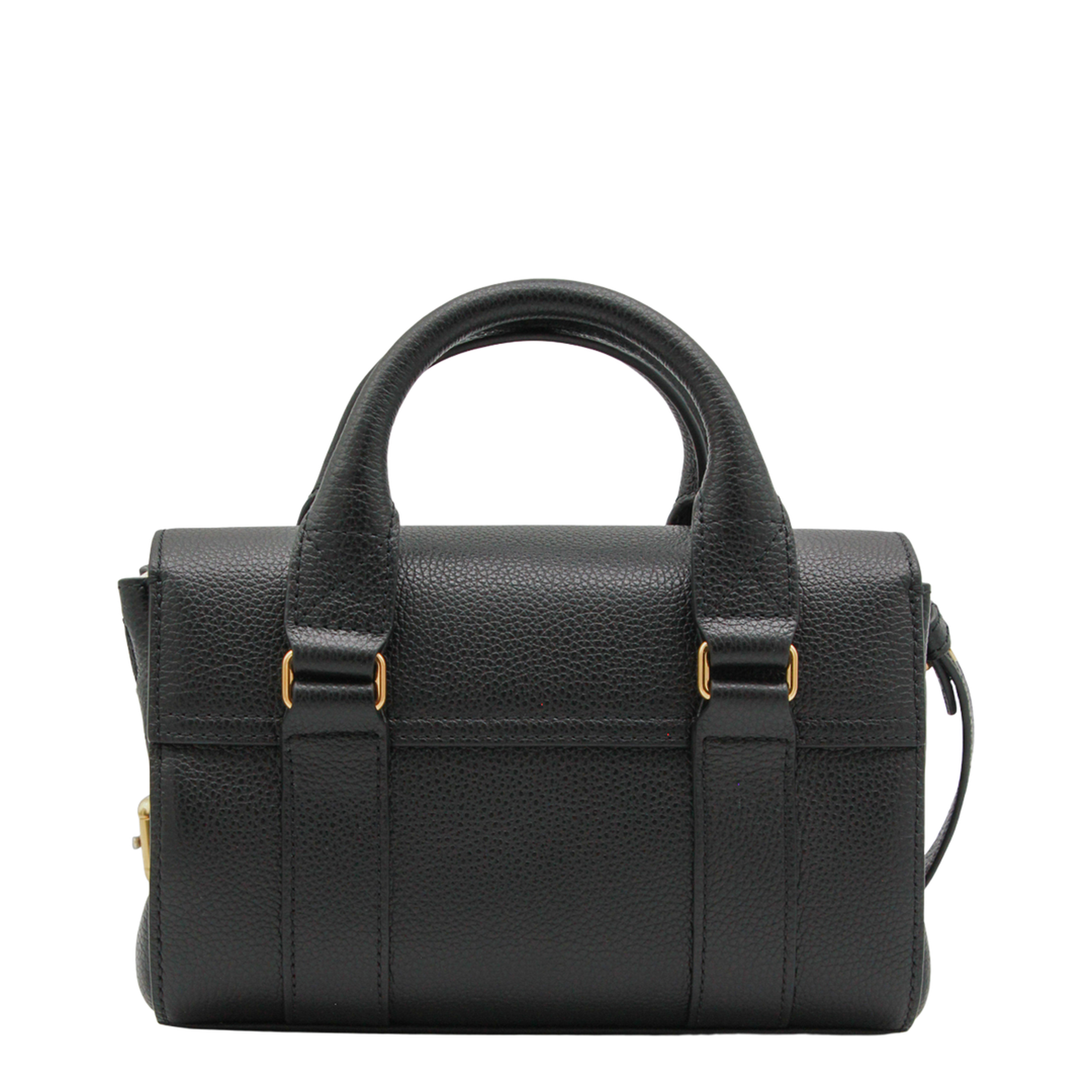 Bayswater Mini Small Classic Grain Top-Handle Bag - Black - Image 6