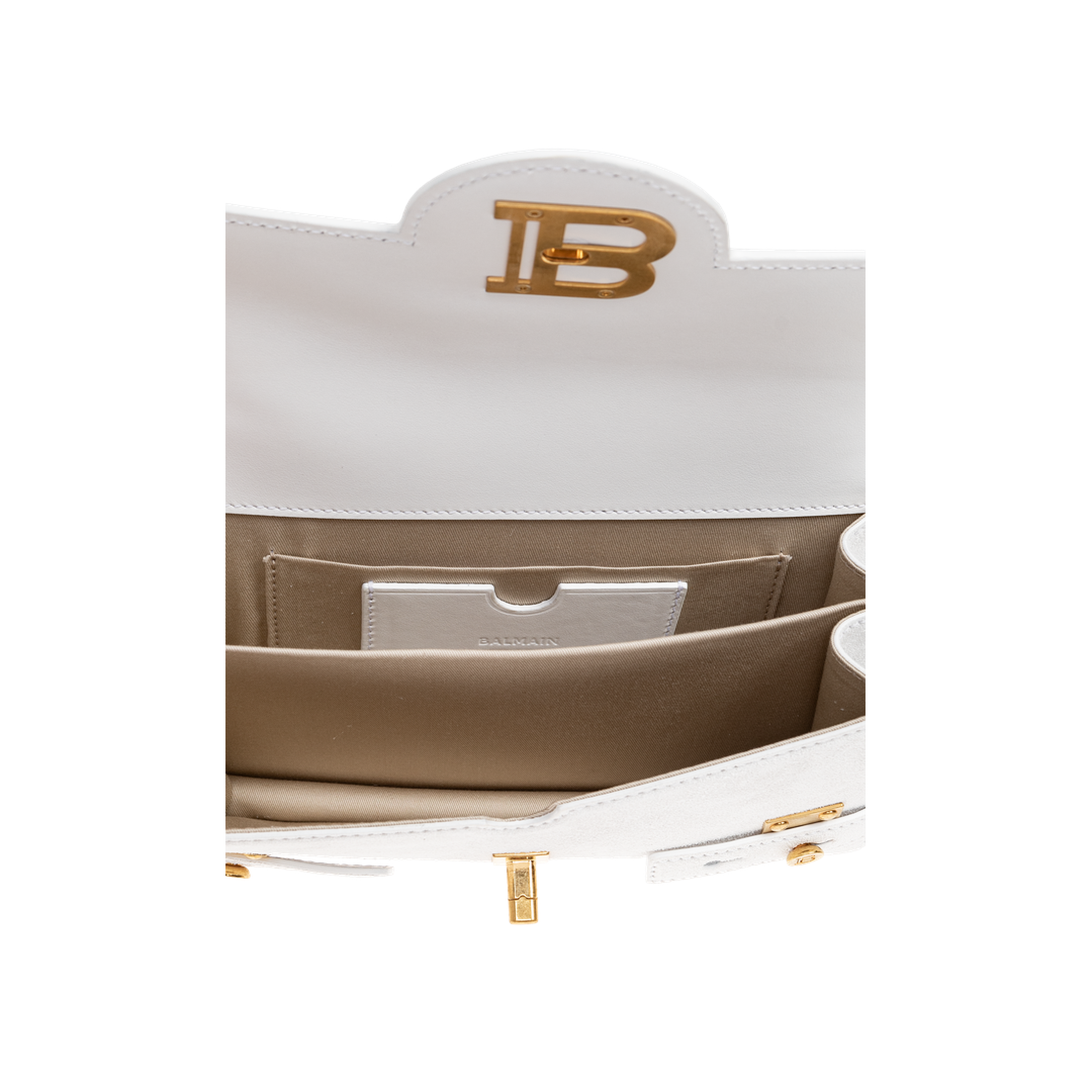 B-Buzz 24 Calfskin Handbag - White - Image 5