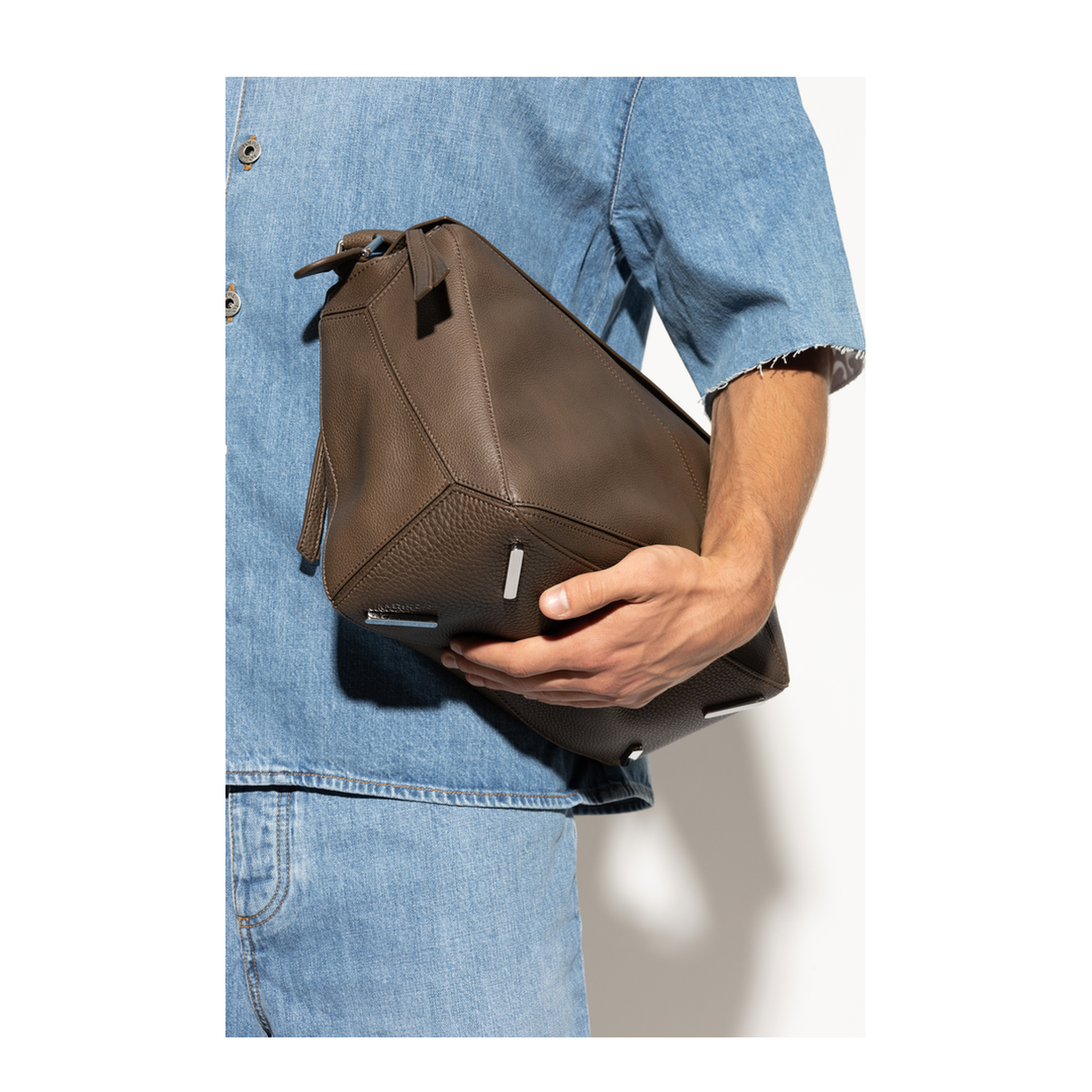 Puzzle Large Handbag Brown - Image 2