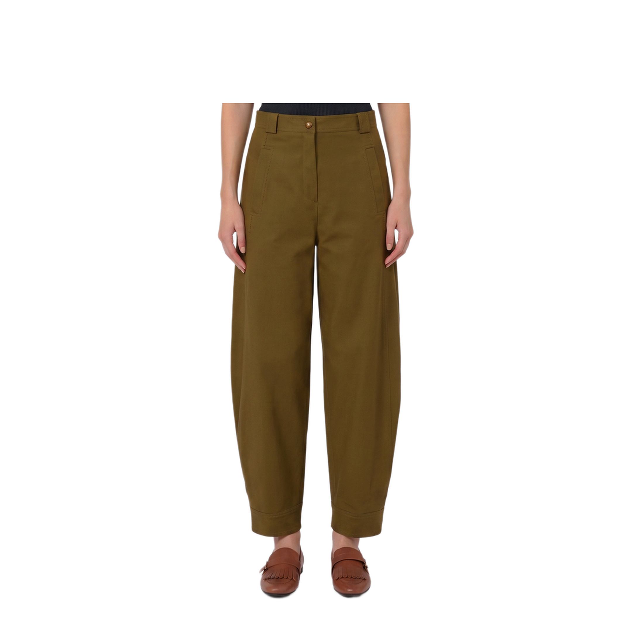 Adorni Stretch Cotton Canvas Trousers - Image 1