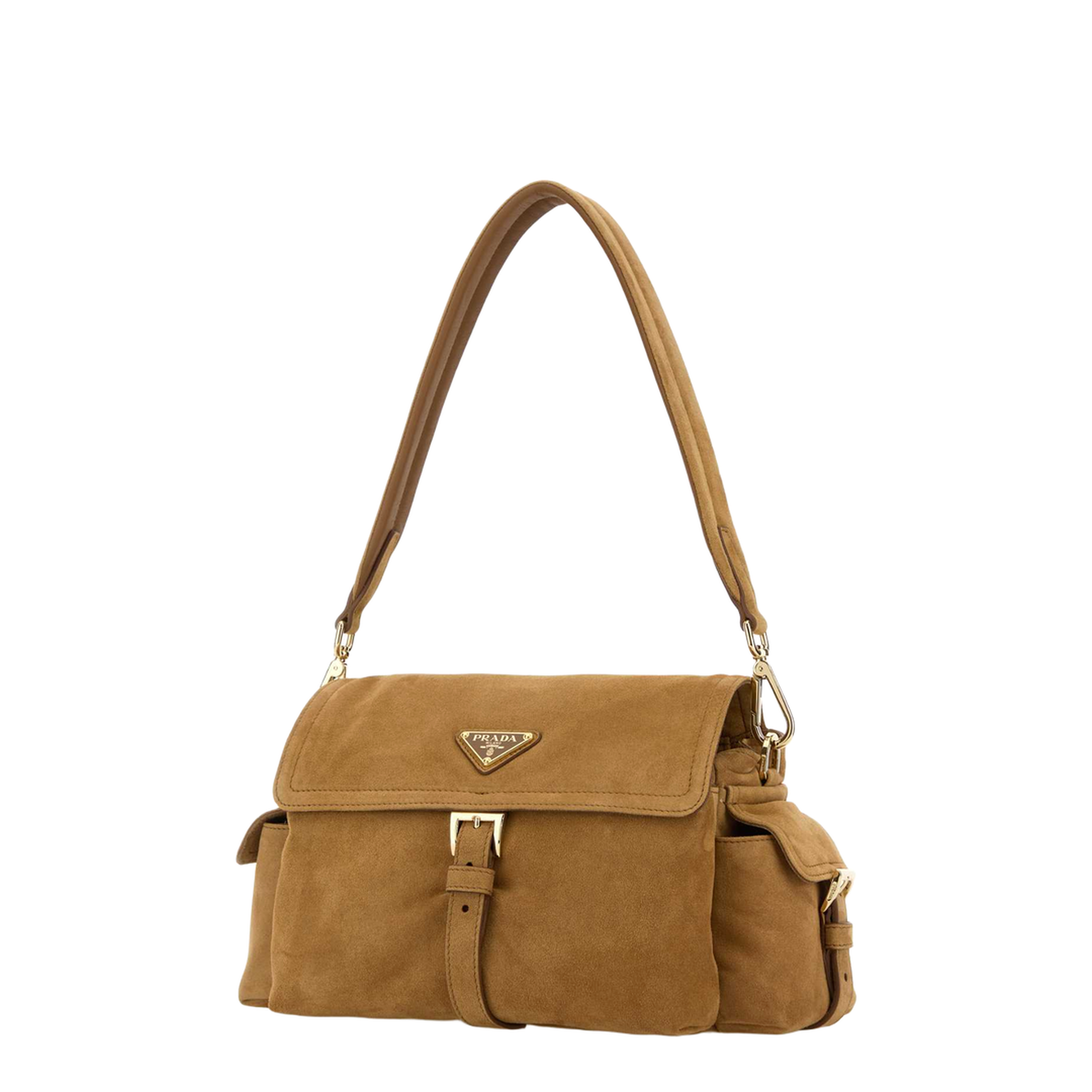 Explore Medium Suede Shoulder Bag - Cannella - Image 2