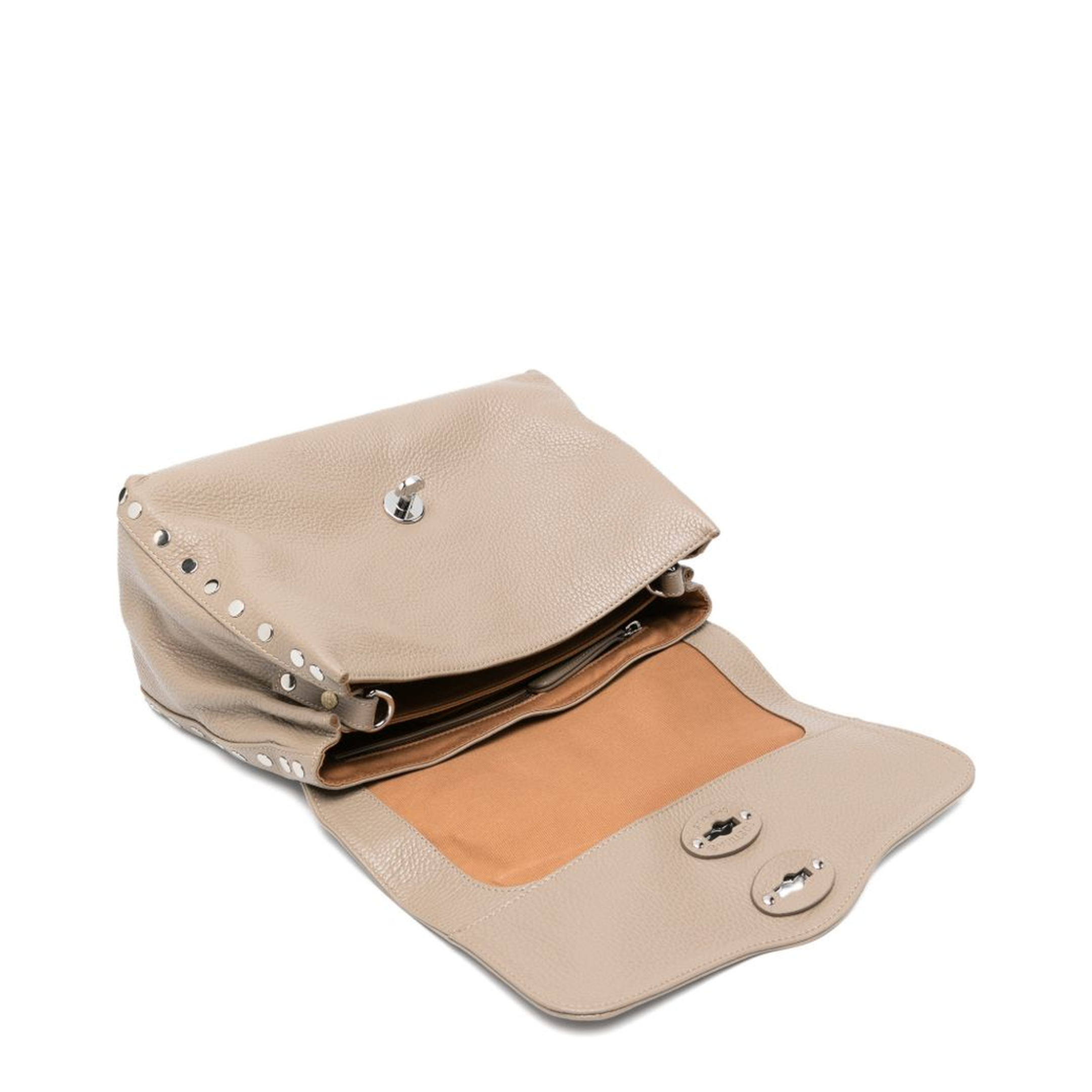 Postina Small Hammered Calfskin Top-Handle Bag - Grey Creta - Image 2