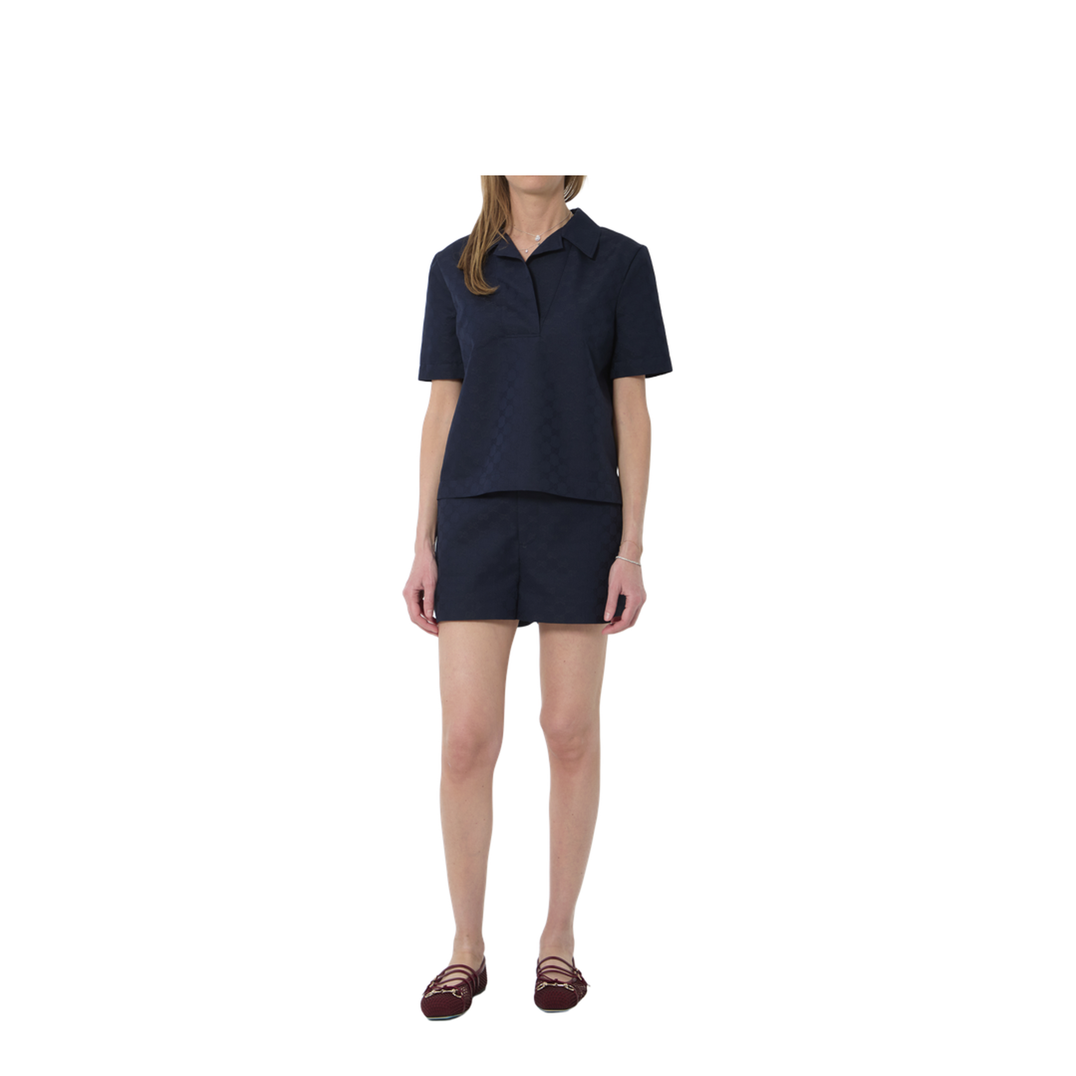 Blue Gg Cotton Gabardine Shorts - Image 5