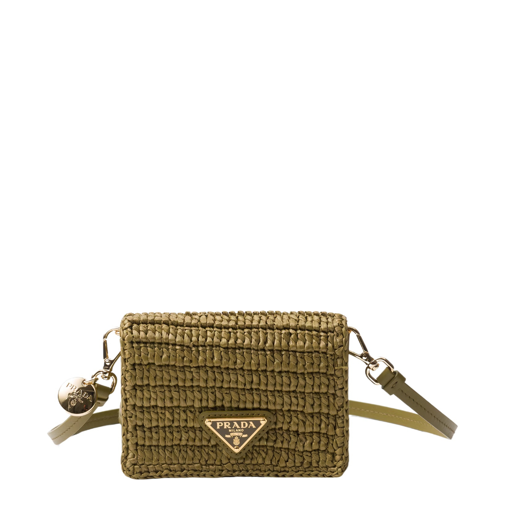 Crochet Viscose Tote - Olive Green - Image 1