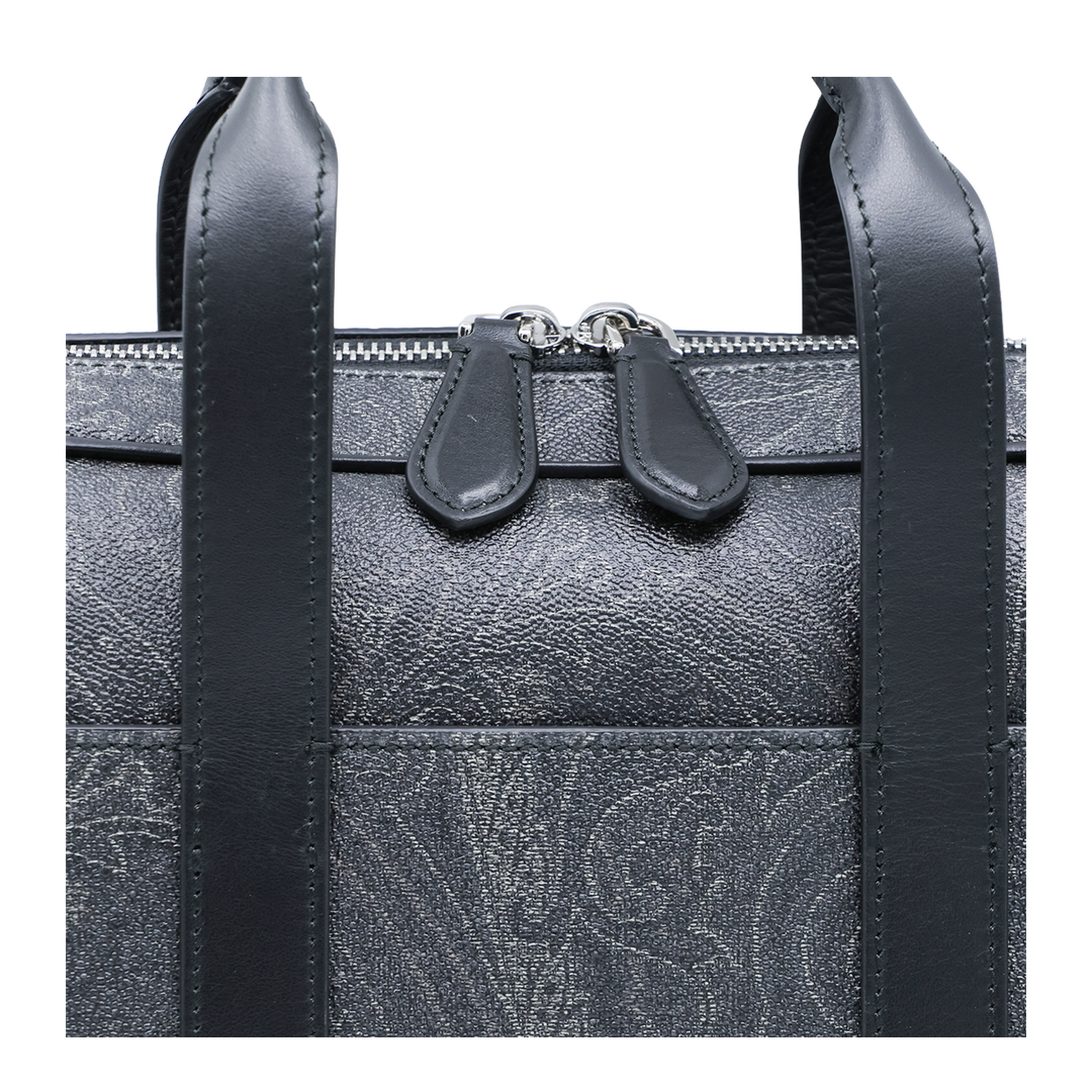Coated Canvas Briefcase - Black - Image 7