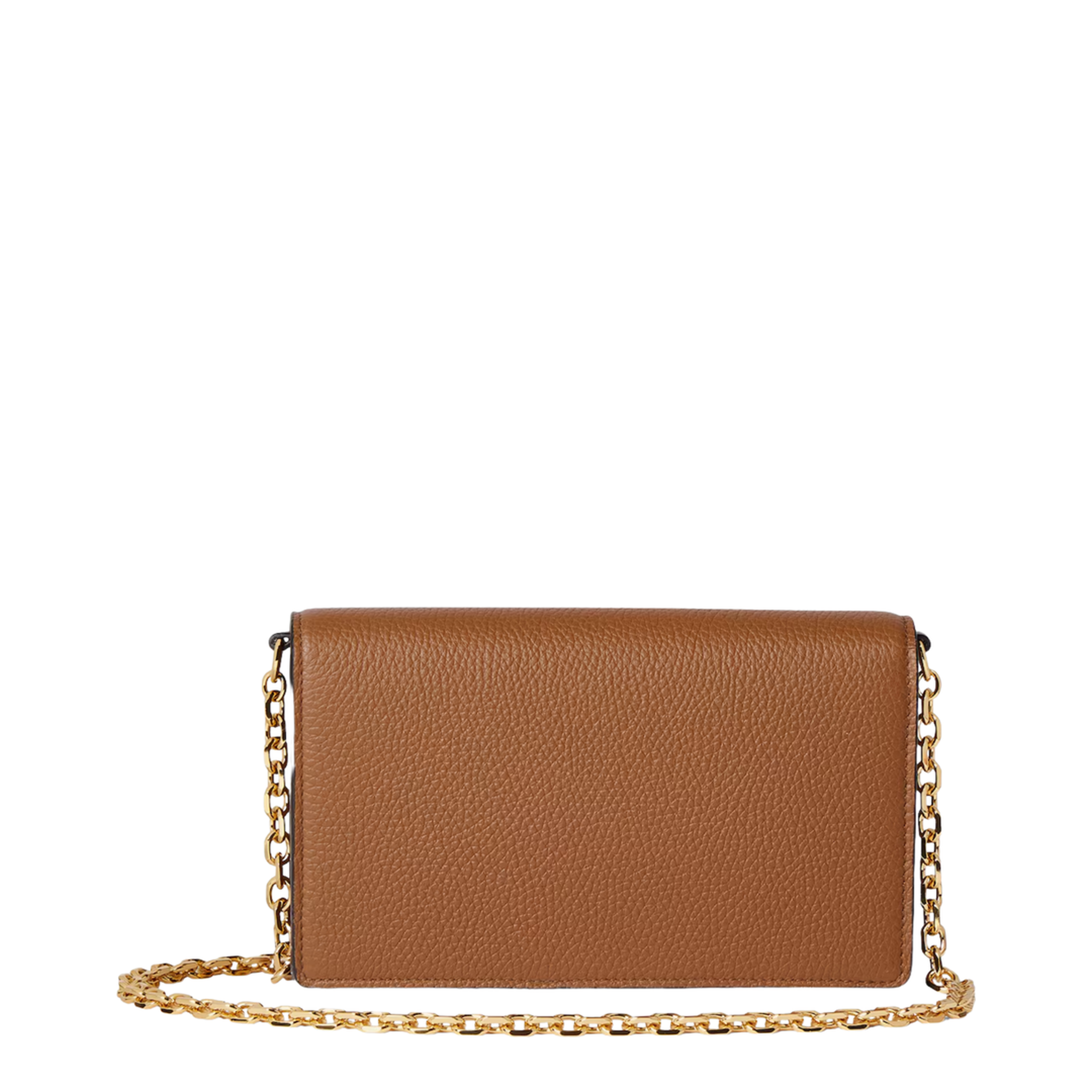 Half Horsebit Soft Grain Leather Wallet On Chain - Brown - Image 2