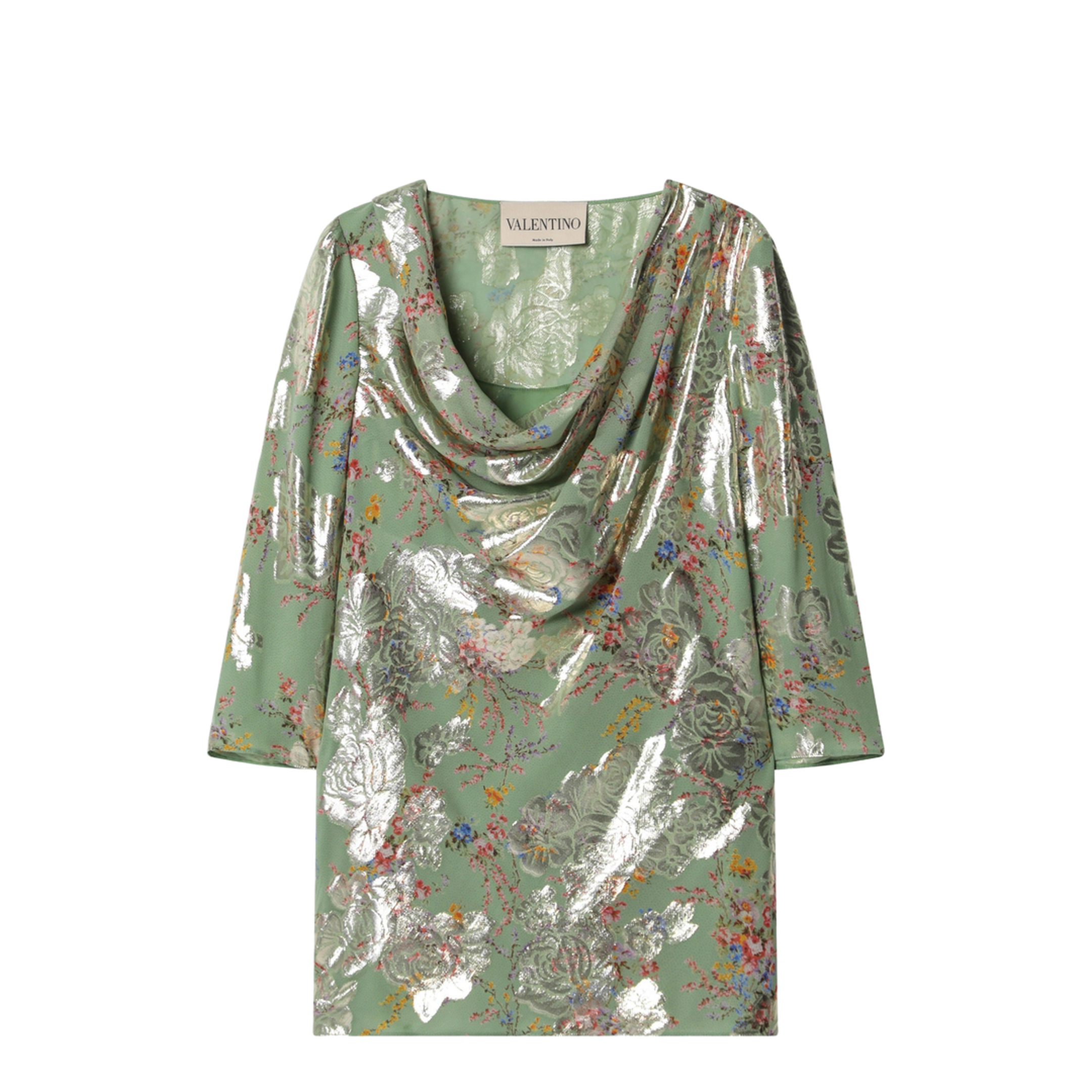 Green Printed Lurex Shirt - Image 1