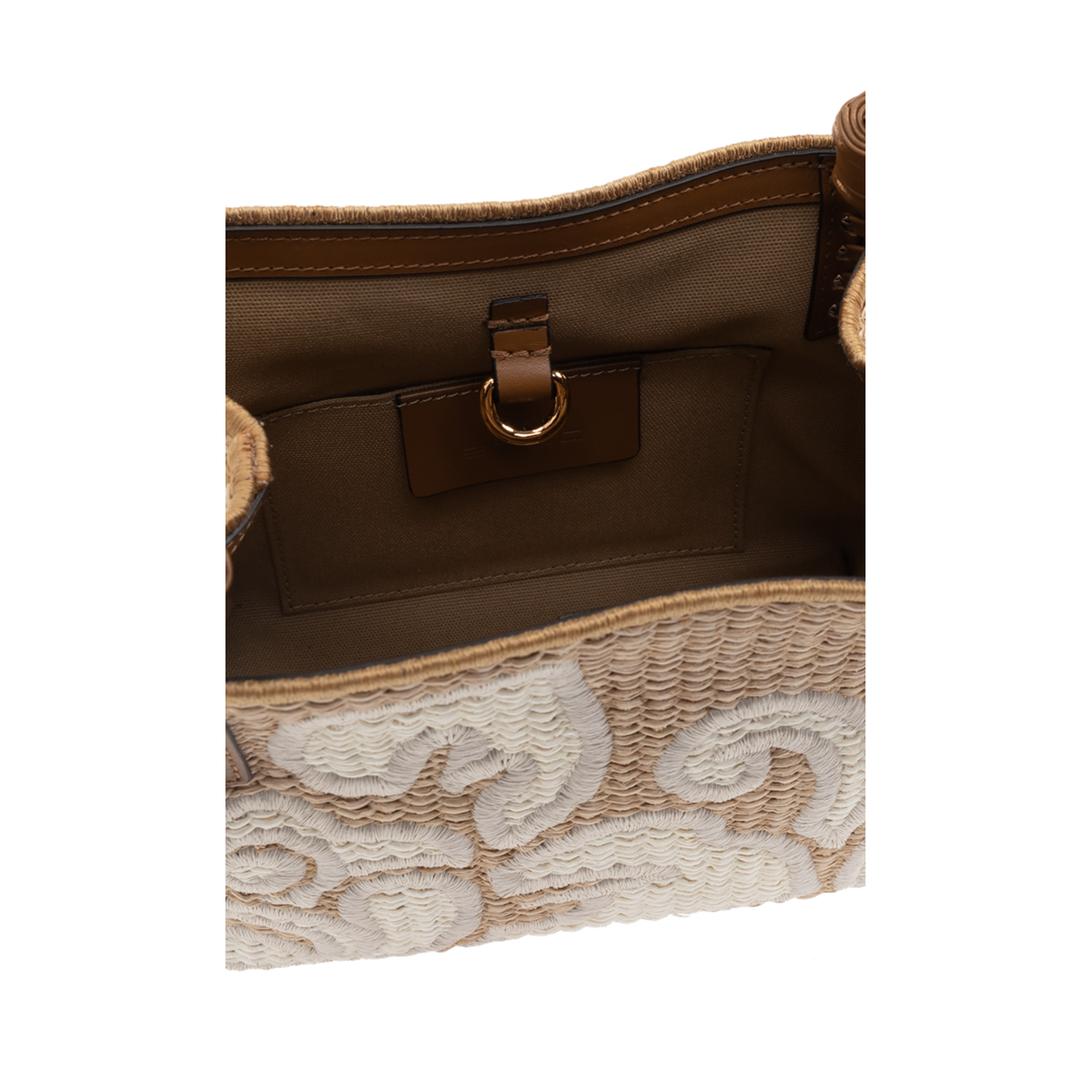 Tabby Booth Small Raffia Shoulder Bag - Cream - Image 5