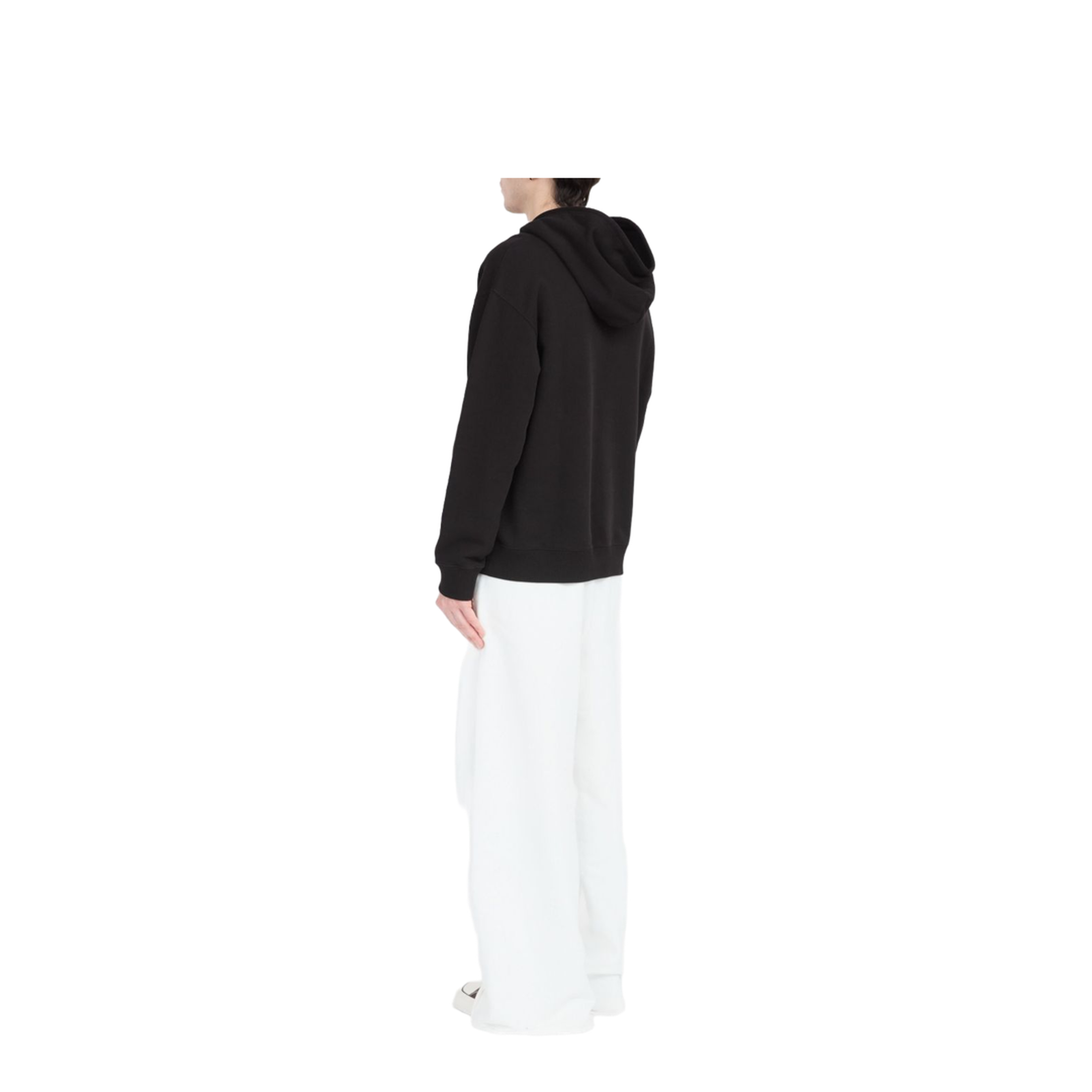 Black Front Pouch Pocket Adjustable Drawstring Hood Ribbed Cuffs Logo Patch Detailing - Image 4