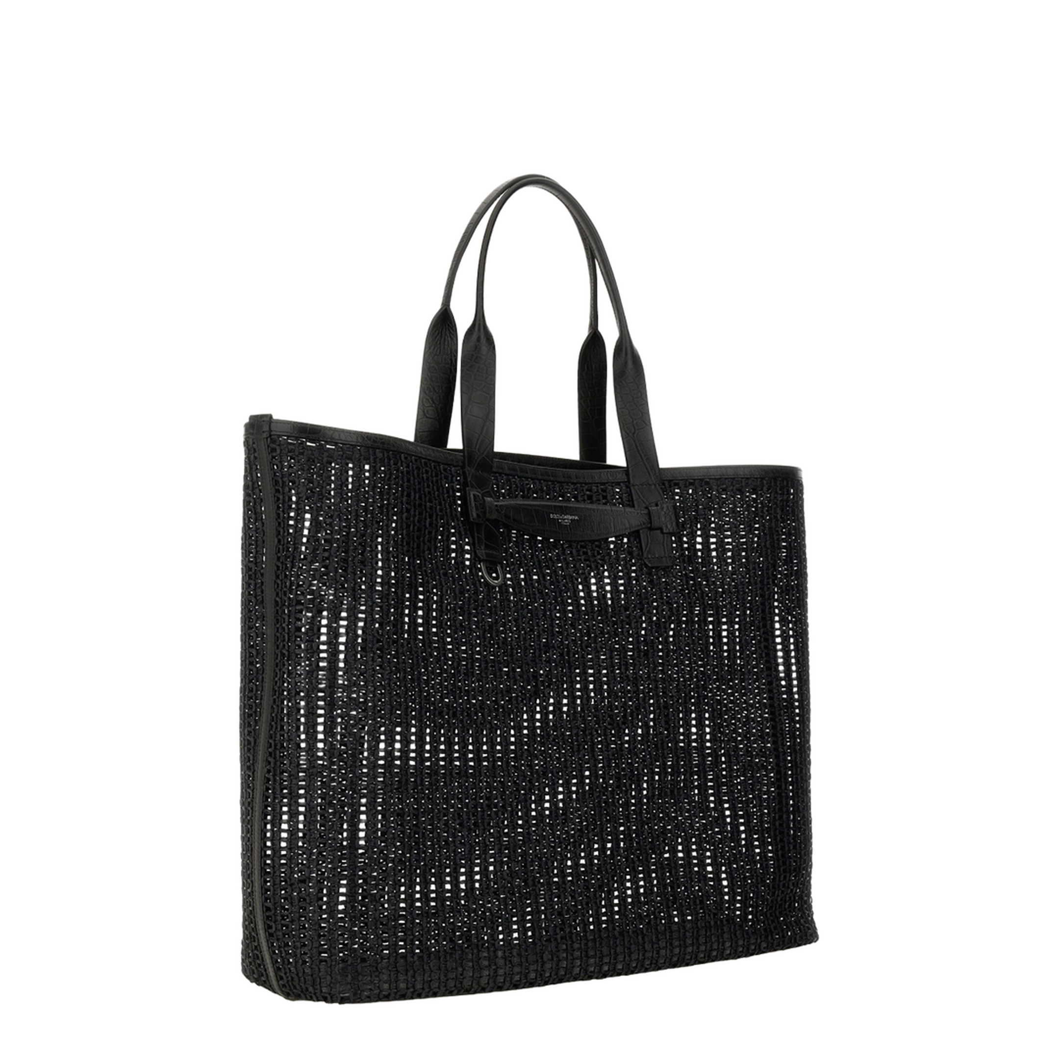 Adamo Calfskin Shopper Tote - Black - Image 3