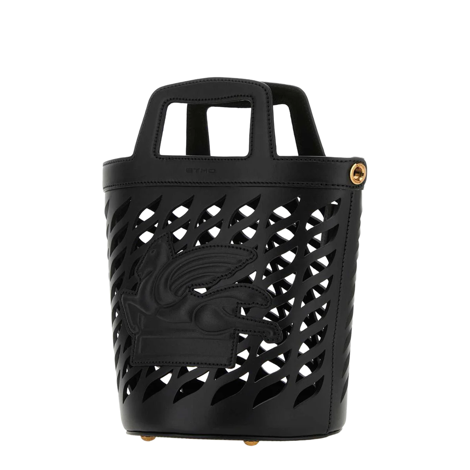 Black Leather Coffa Bucket Bag - Image 1
