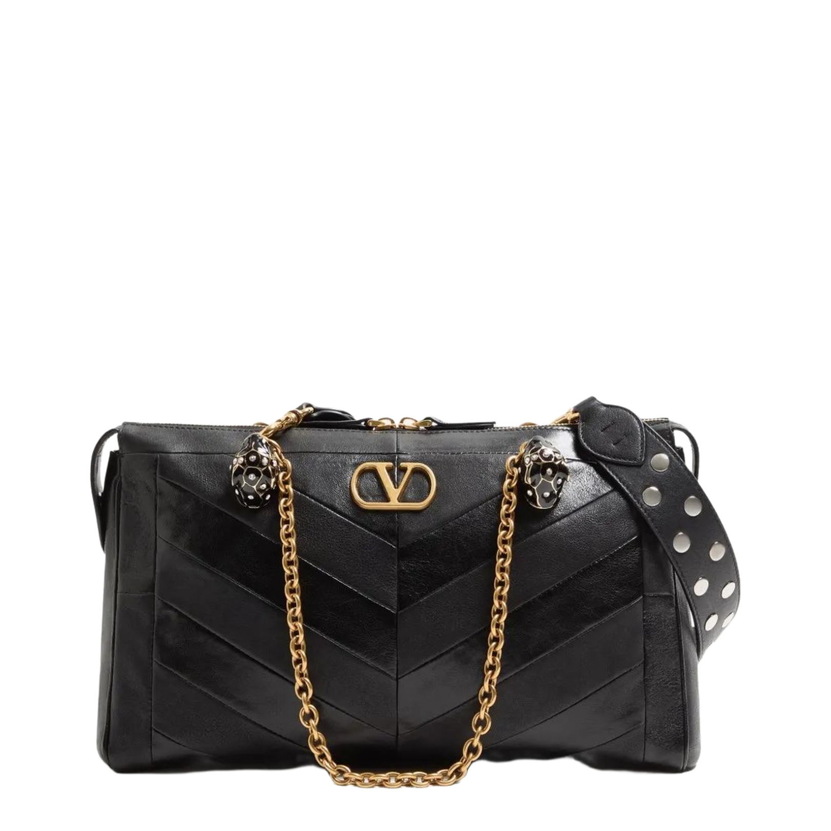 Panthea Nappa Leather Shoulder Bag - Black - Image 4