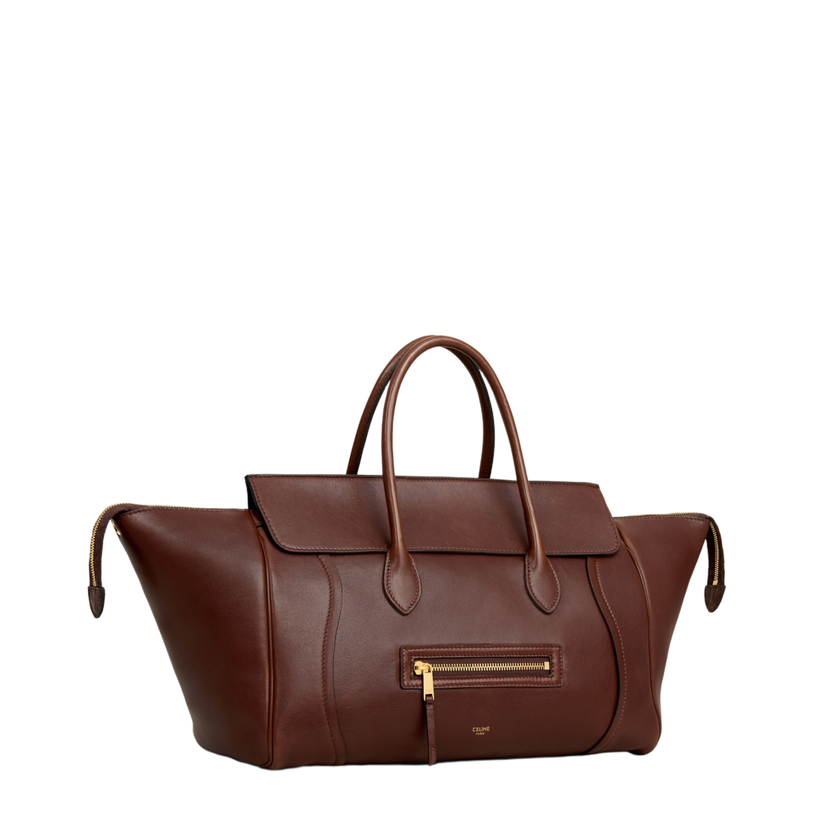 Medium New Luggage Bag Leather Brown - Image 2