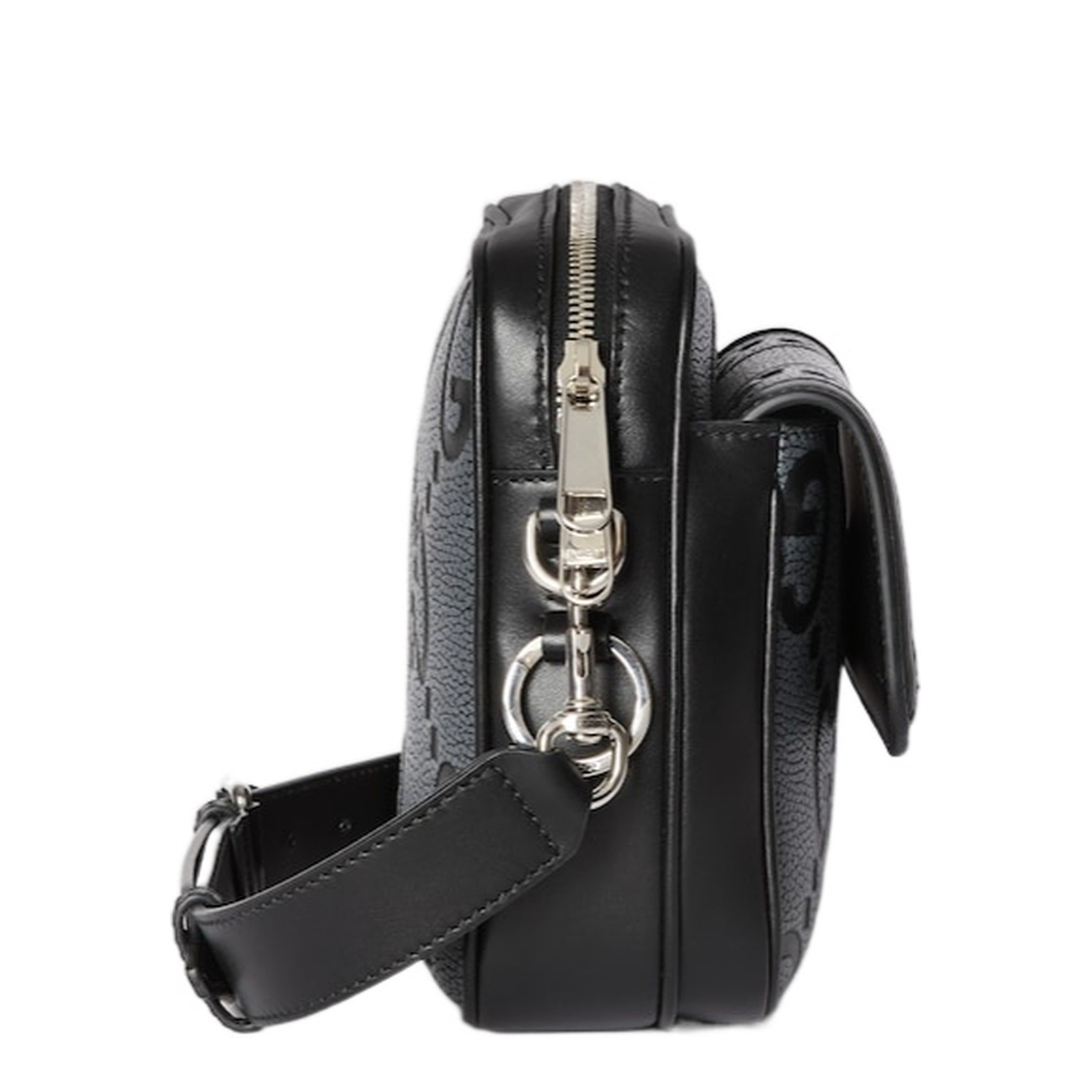 GG Jumbo Small Leather Crossbody Bag - Black - Image 3
