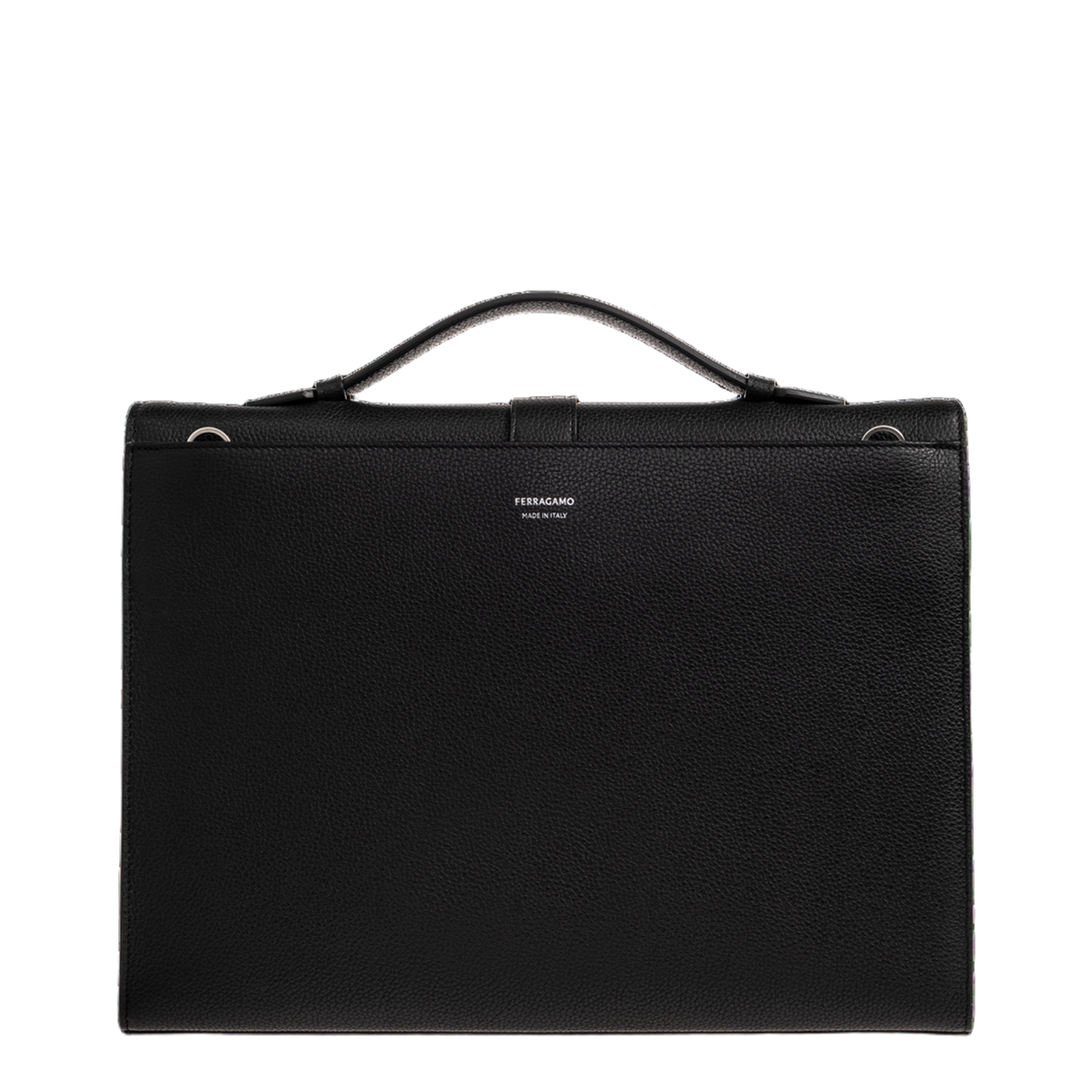 Hug Leather Briefcase - Black - Image 3