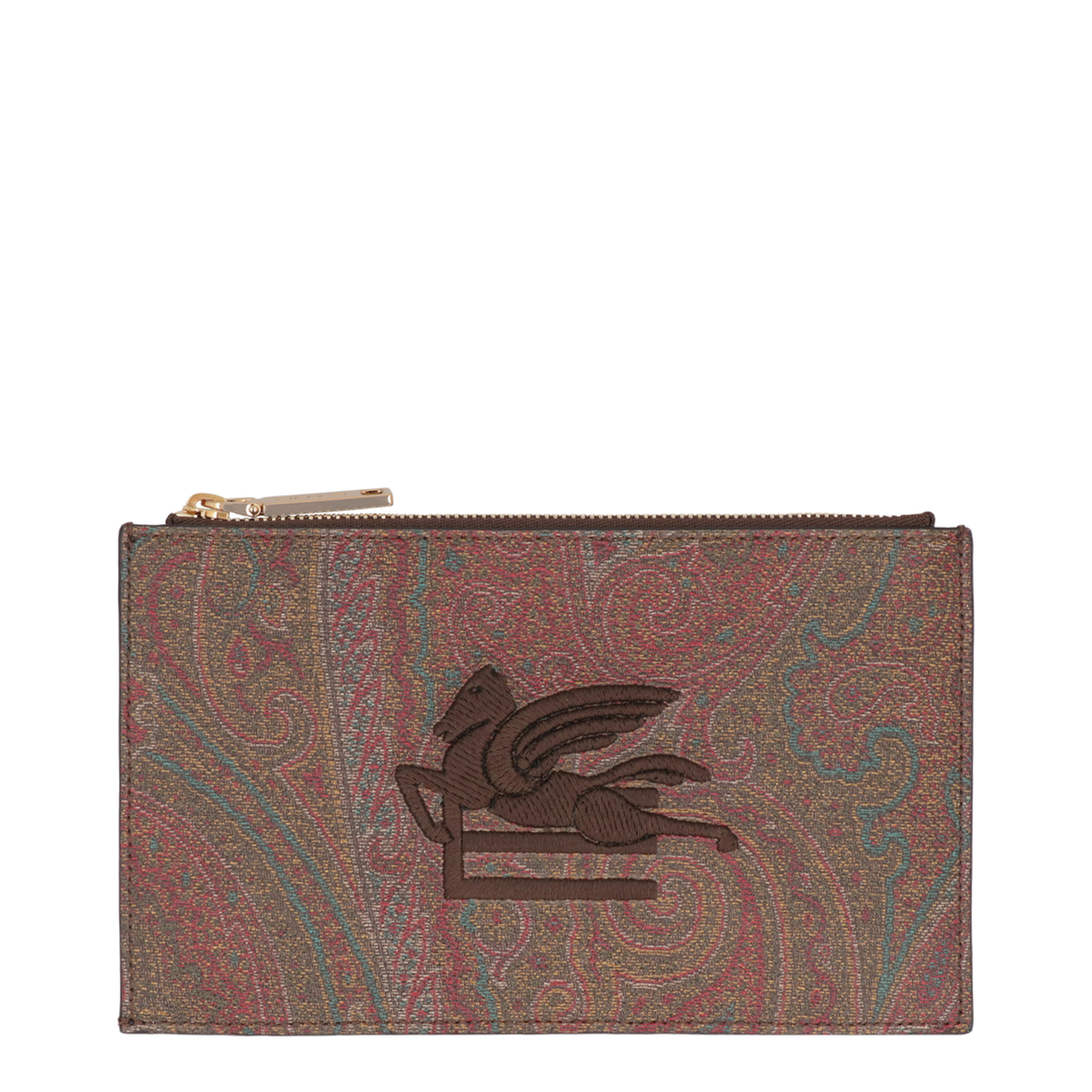 Paisley Jacquard Pouch - Brown / Multicolor - Image 1