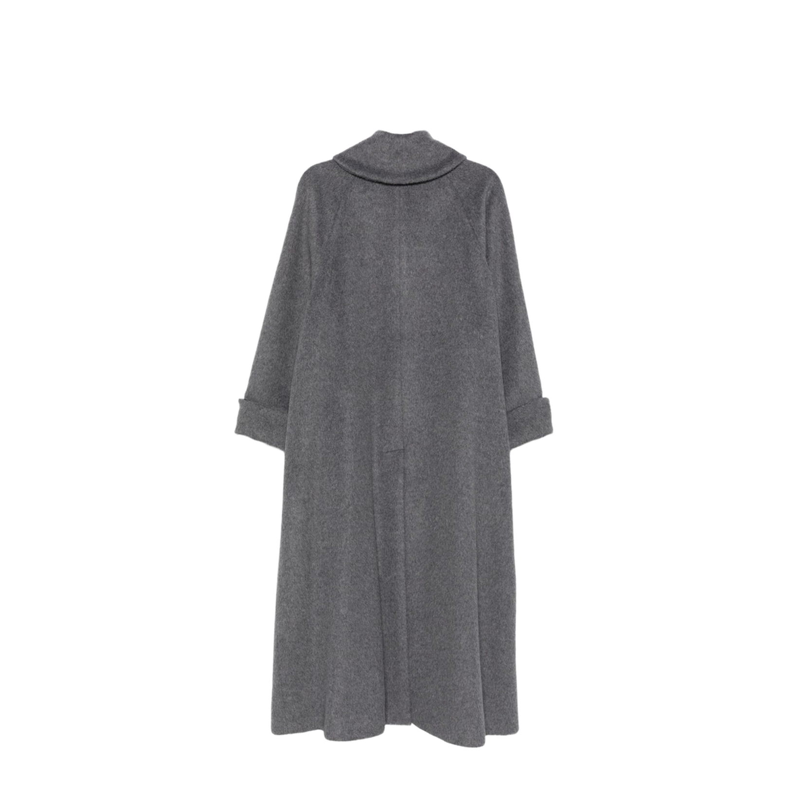 High Neck Single Button Fastening Coat Grey - Image 2