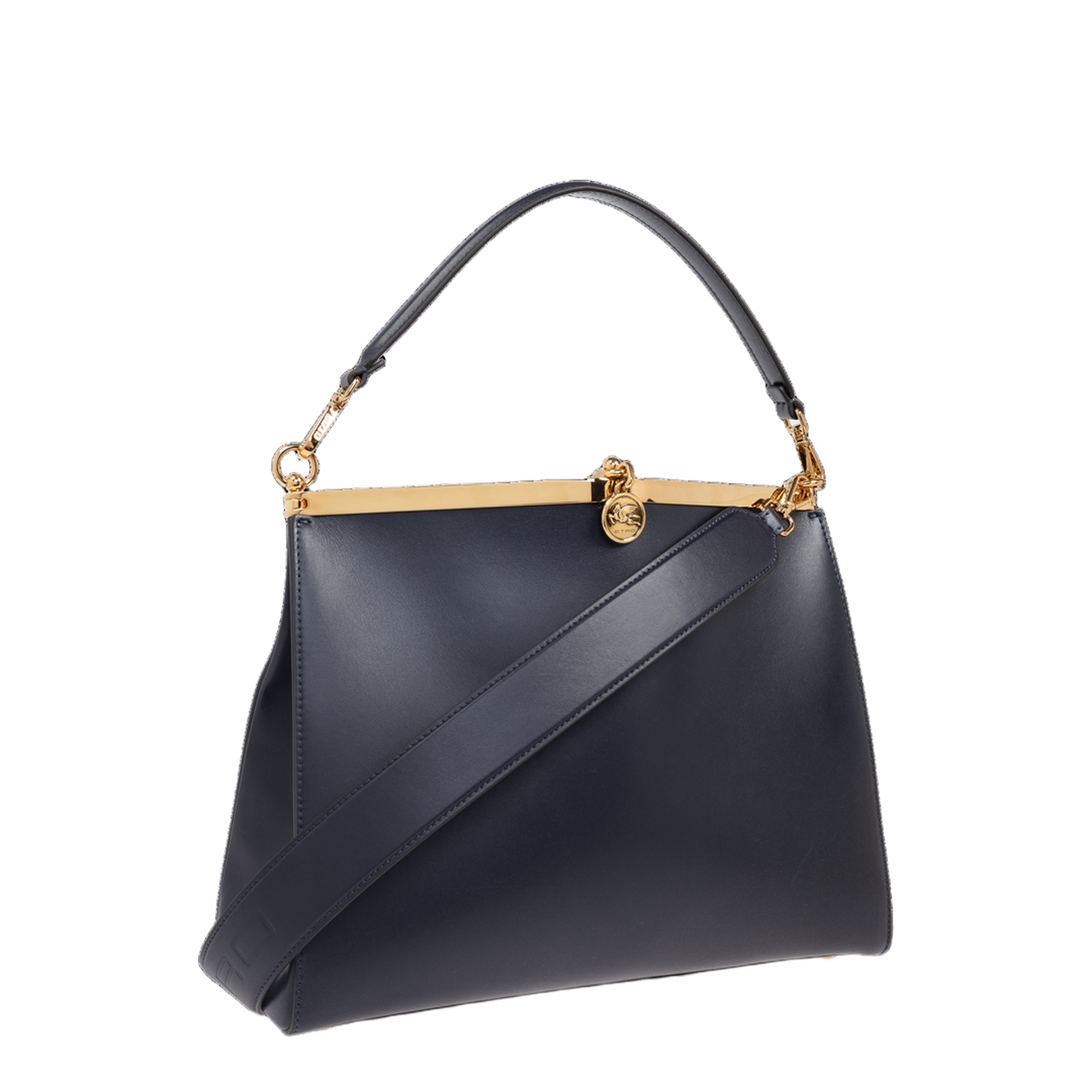 Vela Large Calfskin Shoulder Bag - Navy - Image 2