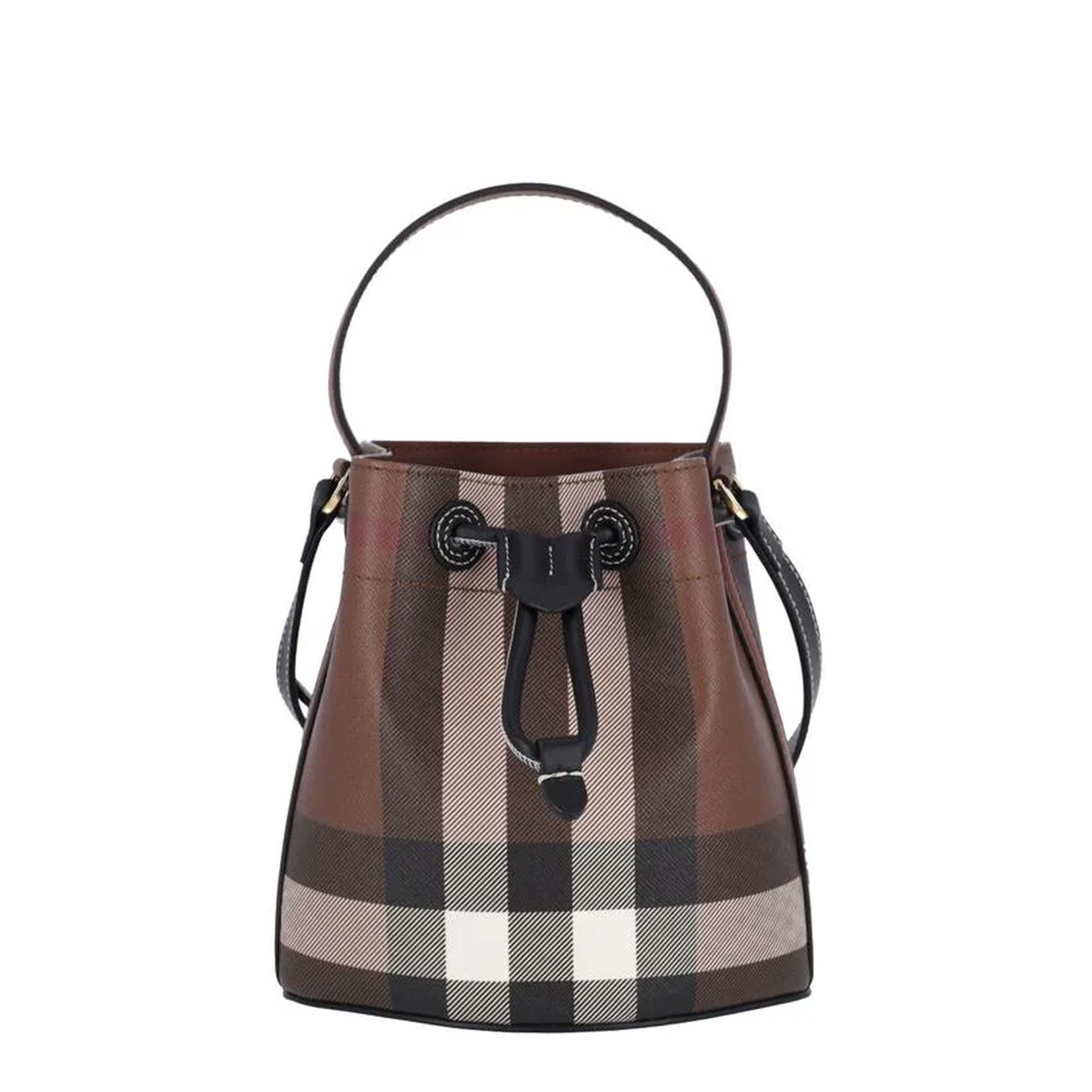 TB Mini PU-Polyester-Cotton Bucket Bag - Brown - Image 1