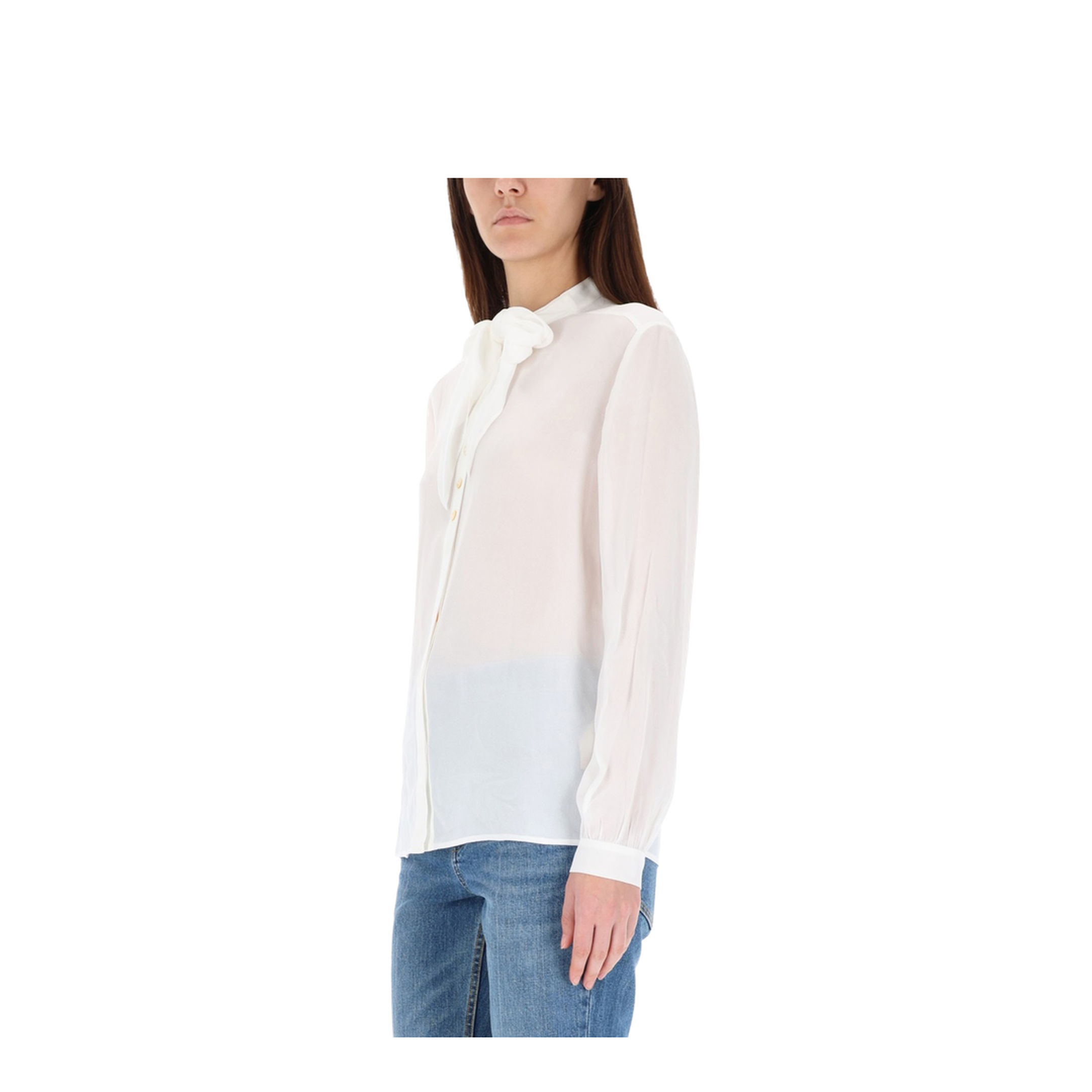 Blouse With Bow Detail Shirts White - Image 4