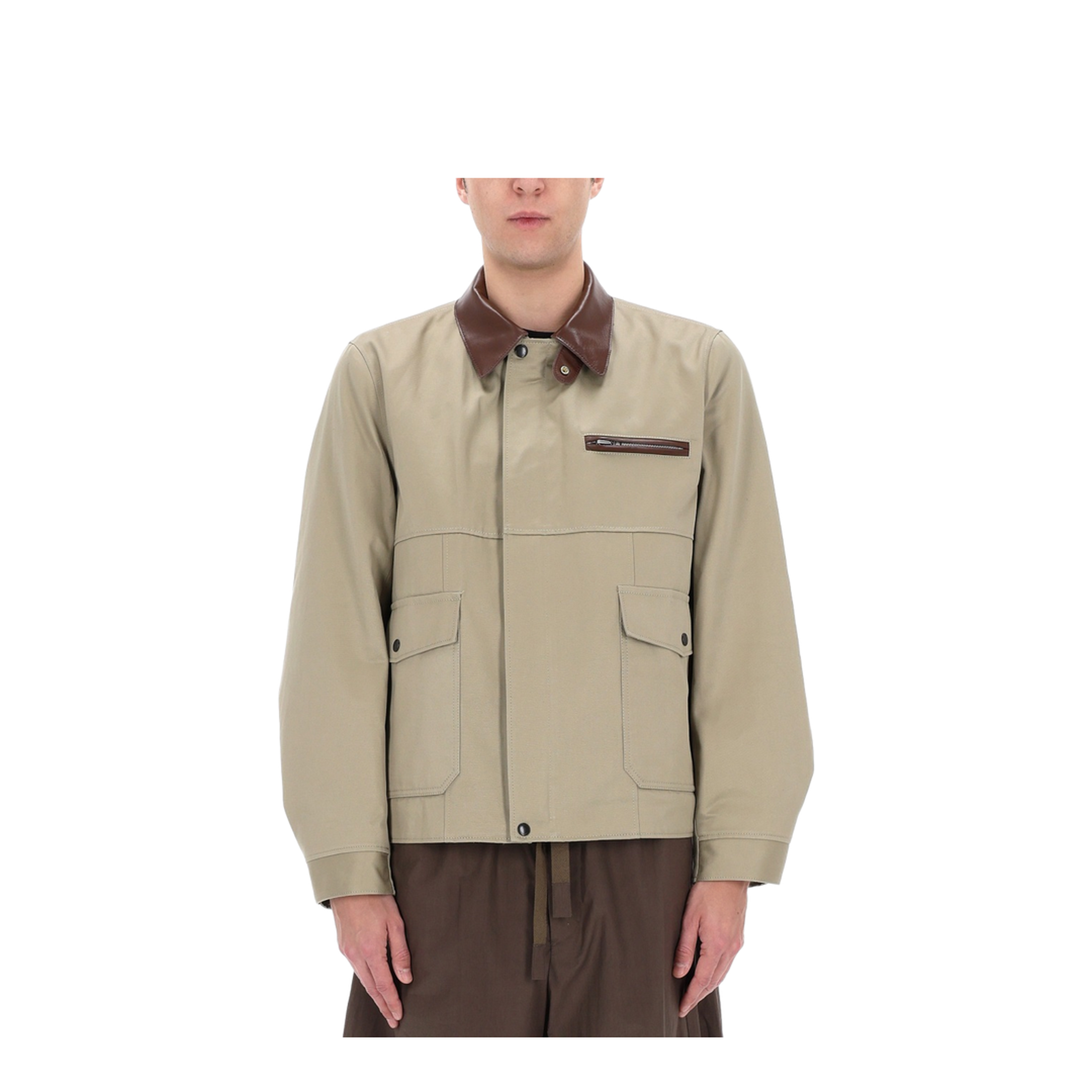 Jacket with Leather Collar - Image 3