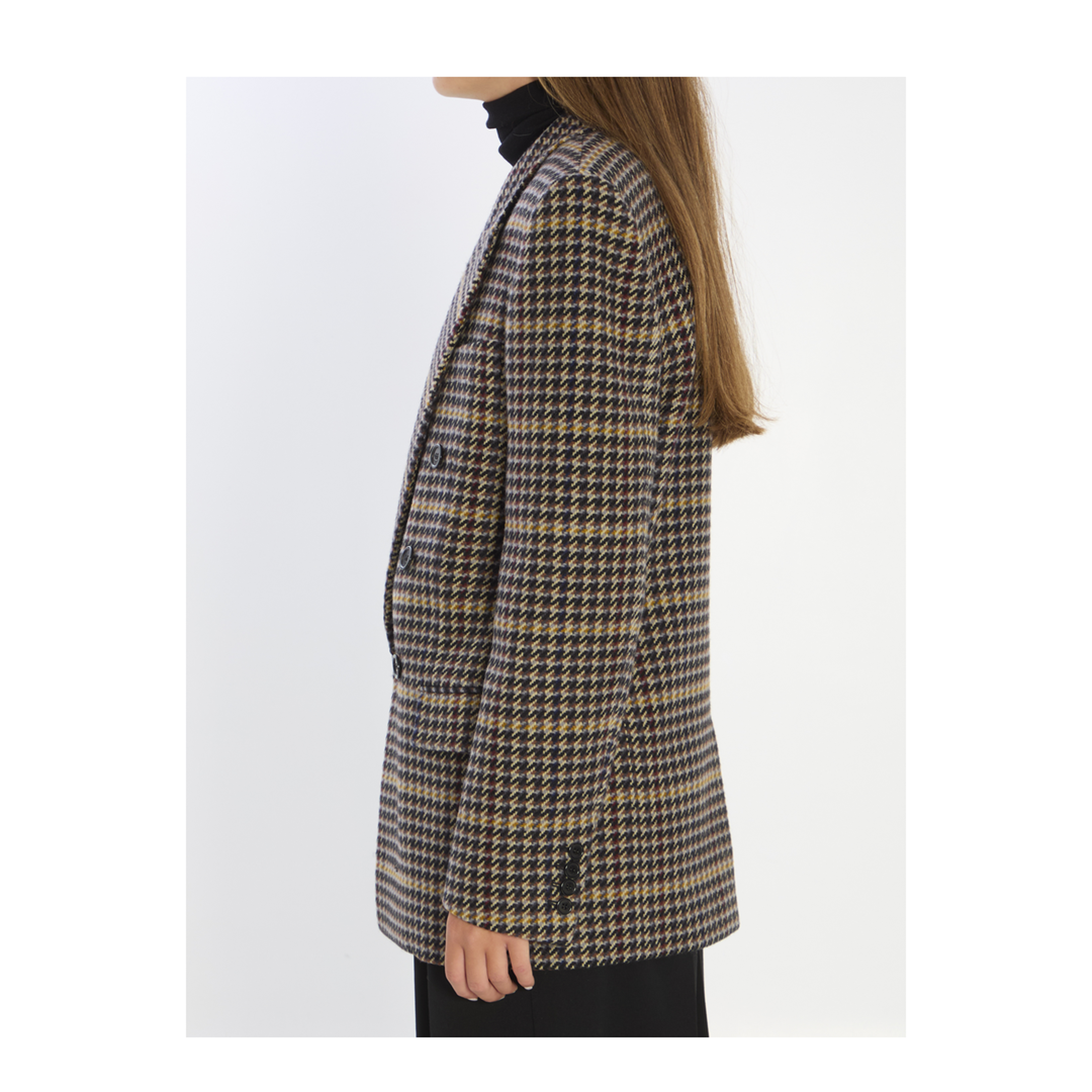 Brown Double-Breasted Jacket with Notched Revers - Image 3