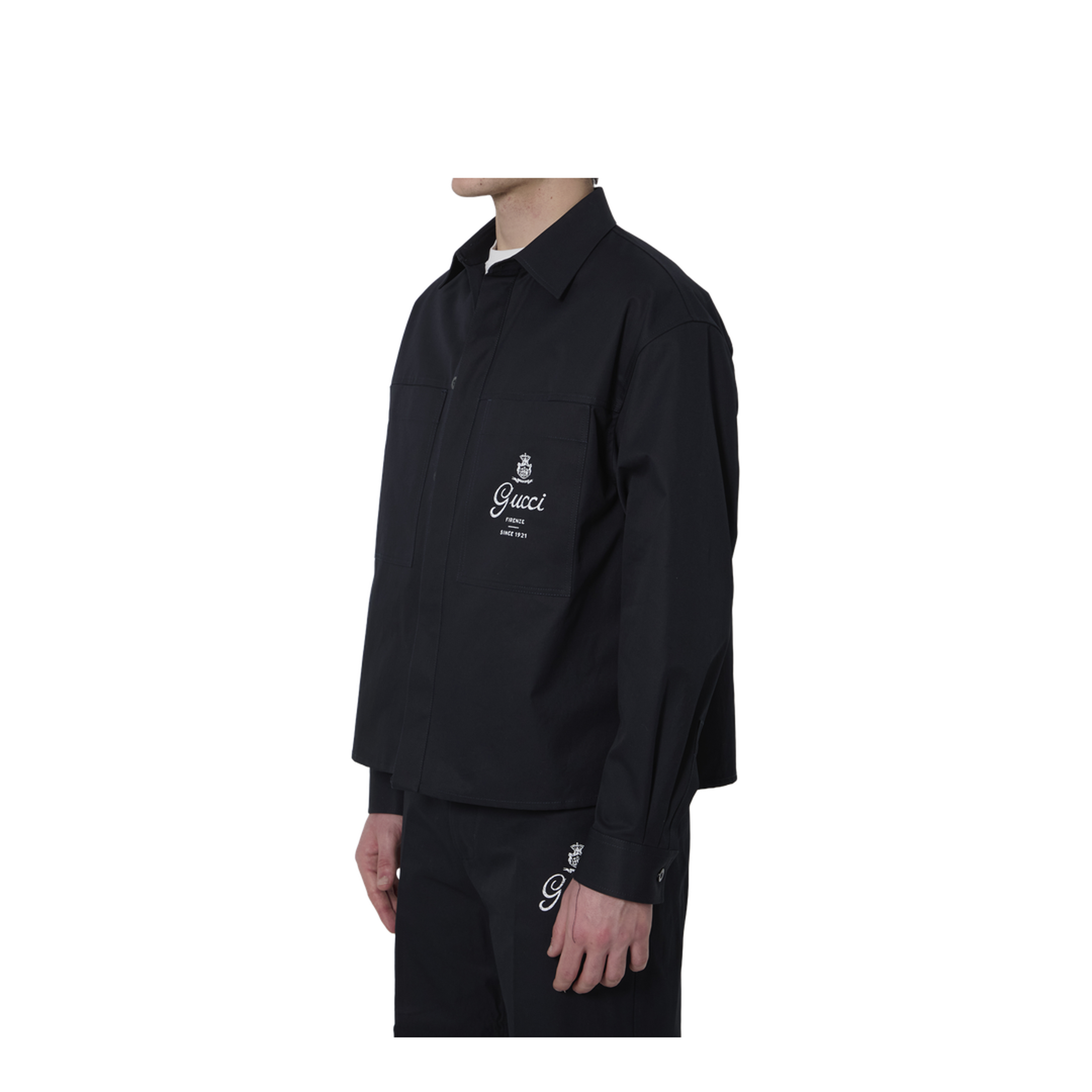 Cotton Twill Shirt With Print In Dark Blue - Image 2