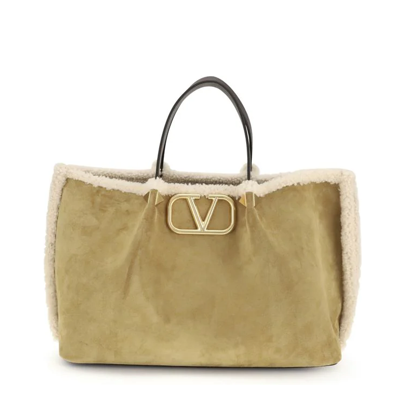 Suede And Sheepskin Medium Tote Bag - Image 1