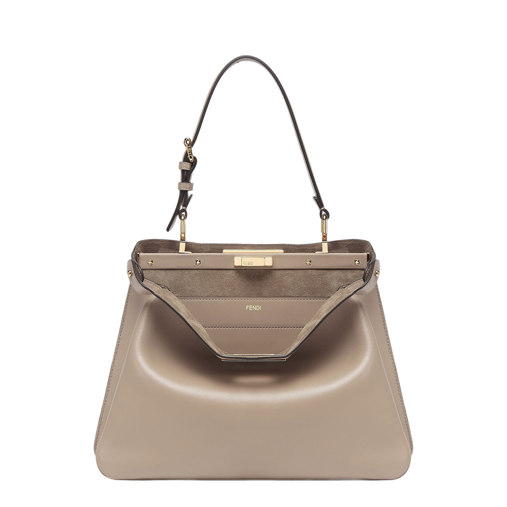 Peekaboo Leather Top Handle Bags - Beige - Image 1