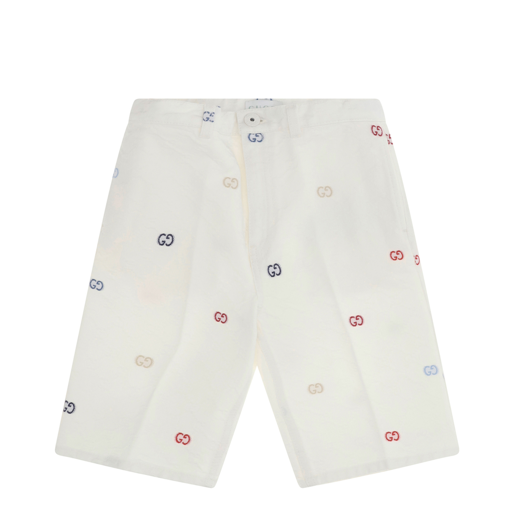 Cotton Denim Jacquard Shorts - Image 1