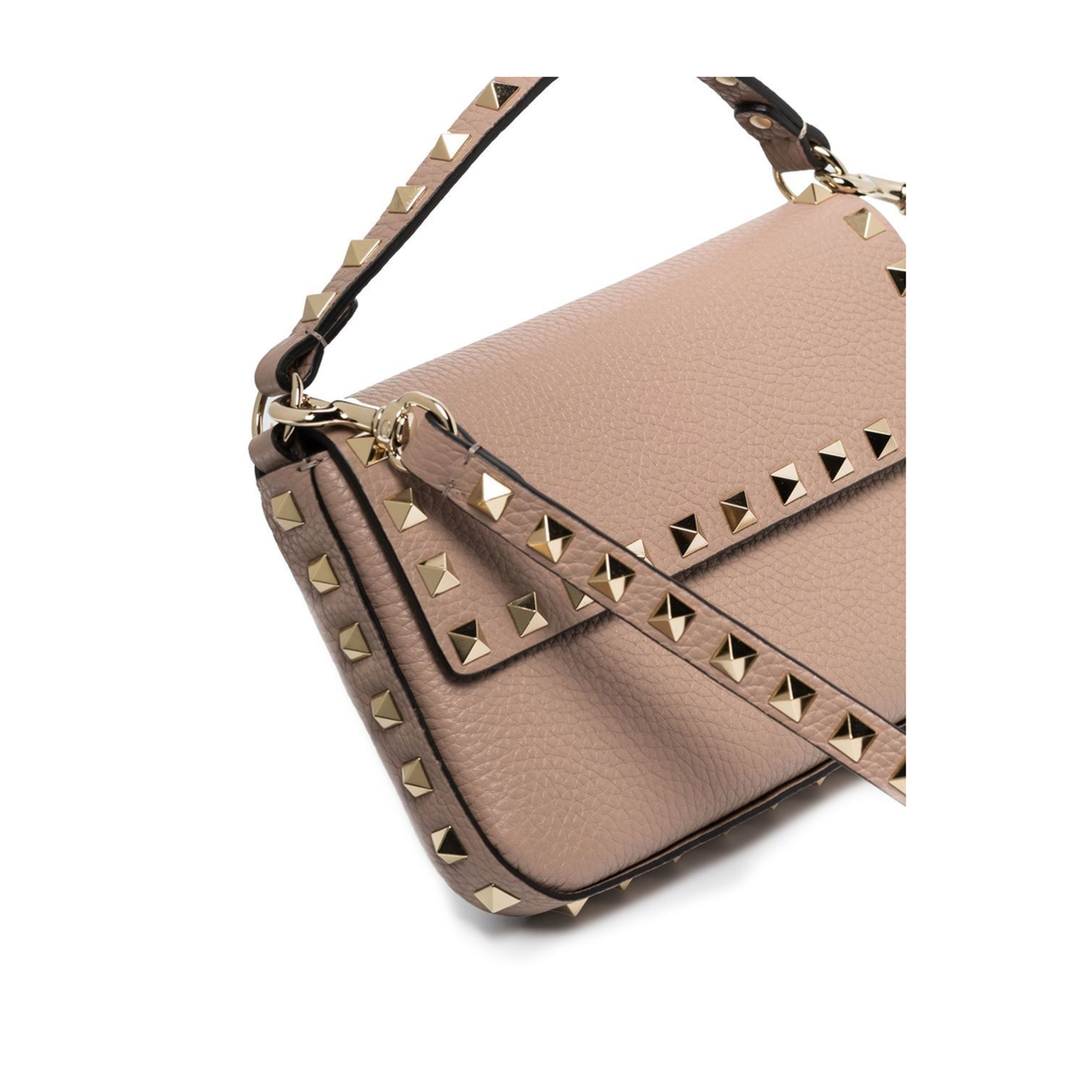 Rockstud Grainy Calfskin Pouch - Poudre - Image 2