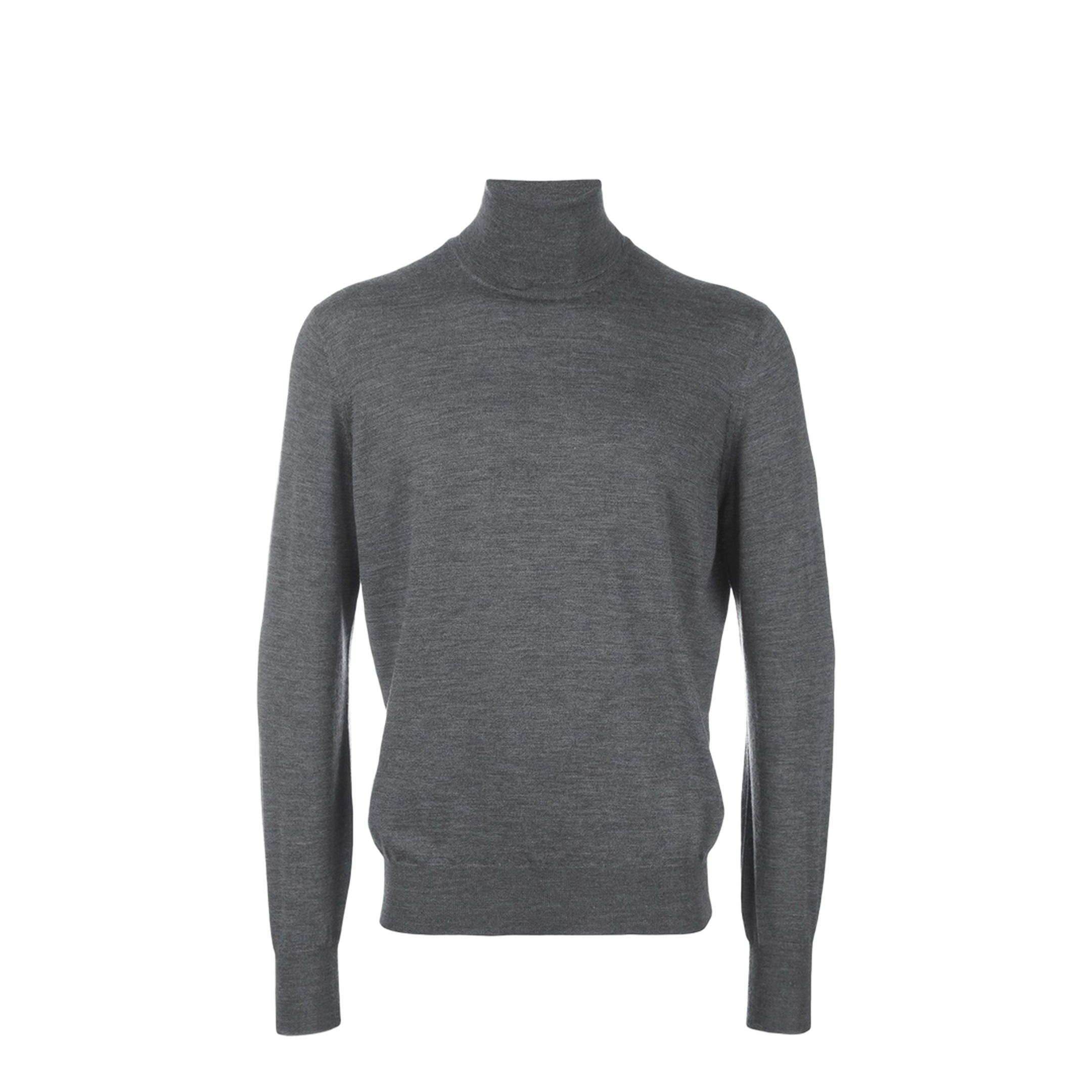 Wool Turtle-Neck Sweater - Grey - Image 1