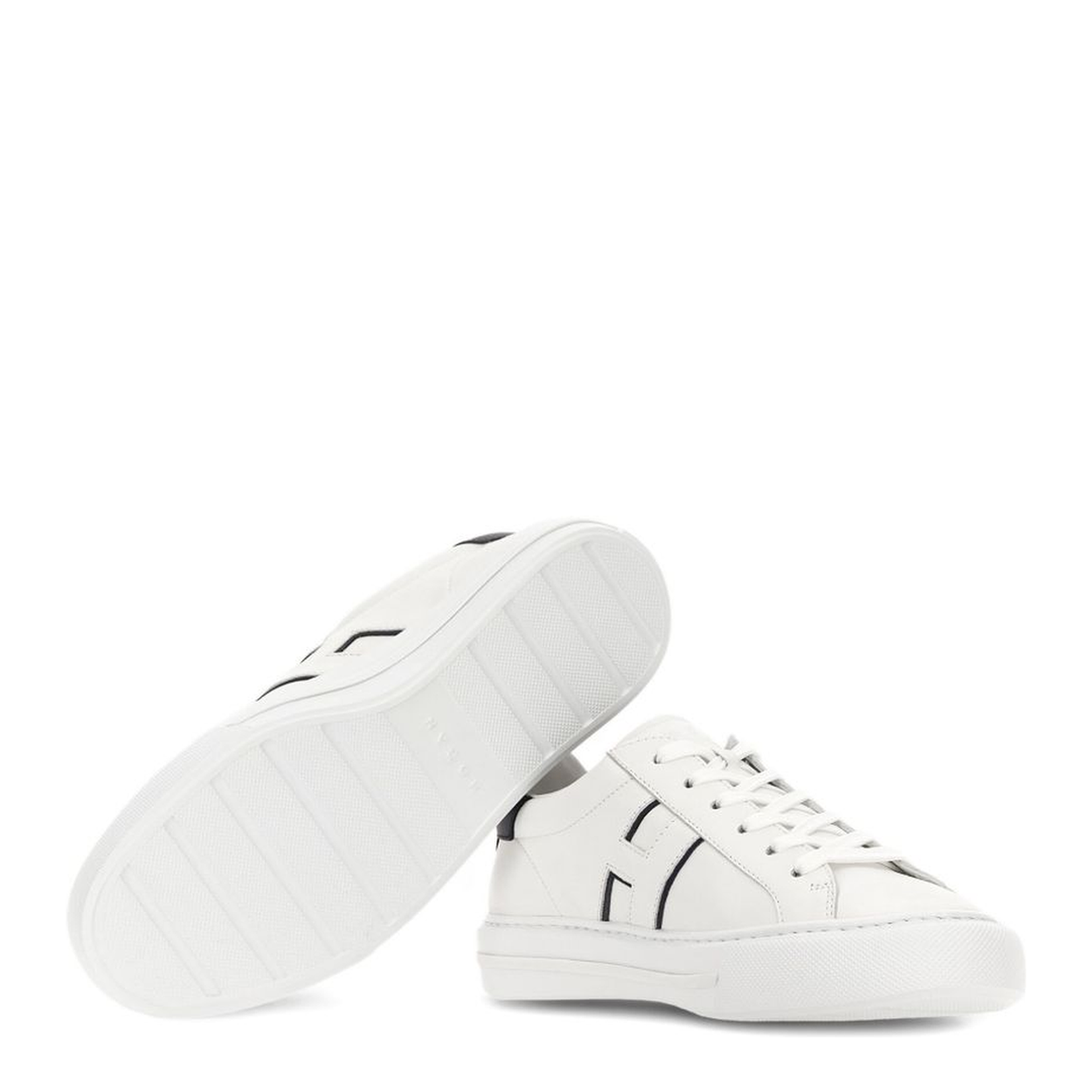 White Logo Design Flat Rubber Sole Lace-Up Closure - Image 4